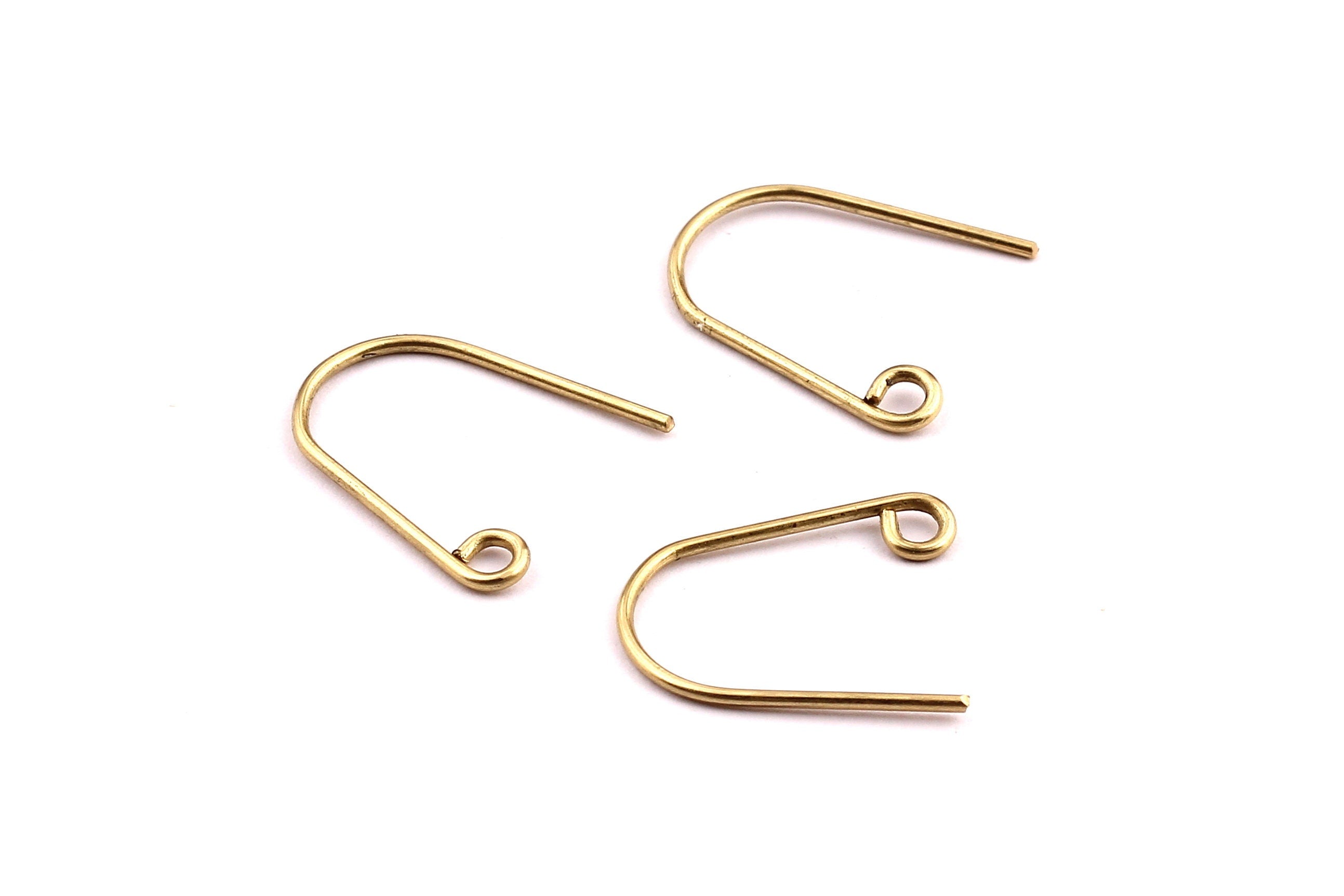 Raw Brass Earring Wires - U Shaped Brass Ear Wire - Jewelry Supplies - 18x16x1mm - PP1250 - DOMEDBAZAAR