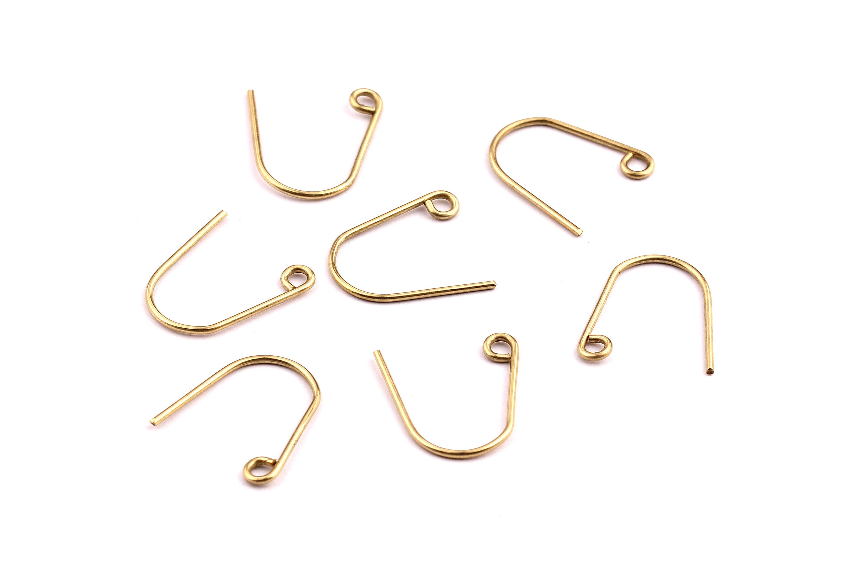 Raw Brass Earring Wires - U Shaped Brass Ear Wire - Jewelry Supplies - 18x16x1mm - PP1250 - DOMEDBAZAAR