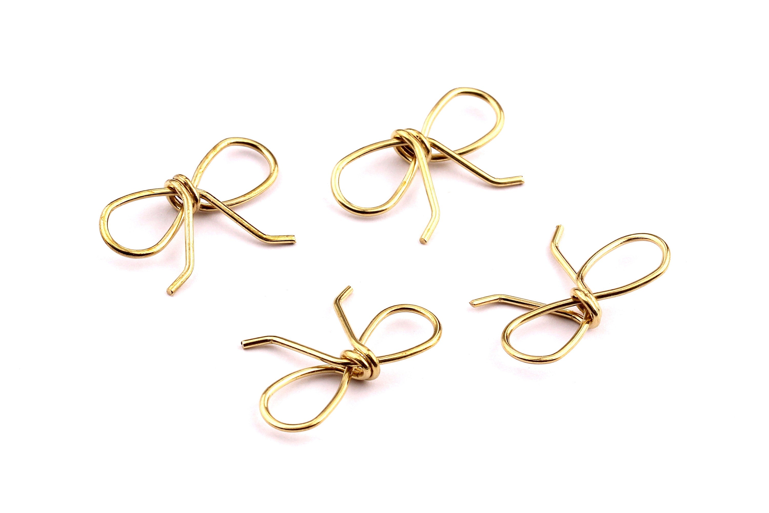 Raw Brass Wire Connector - Knot Shaped Brass Connector - Jewelry Supplies - 15x24x0.9mm - PP1252 - DOMEDBAZAAR