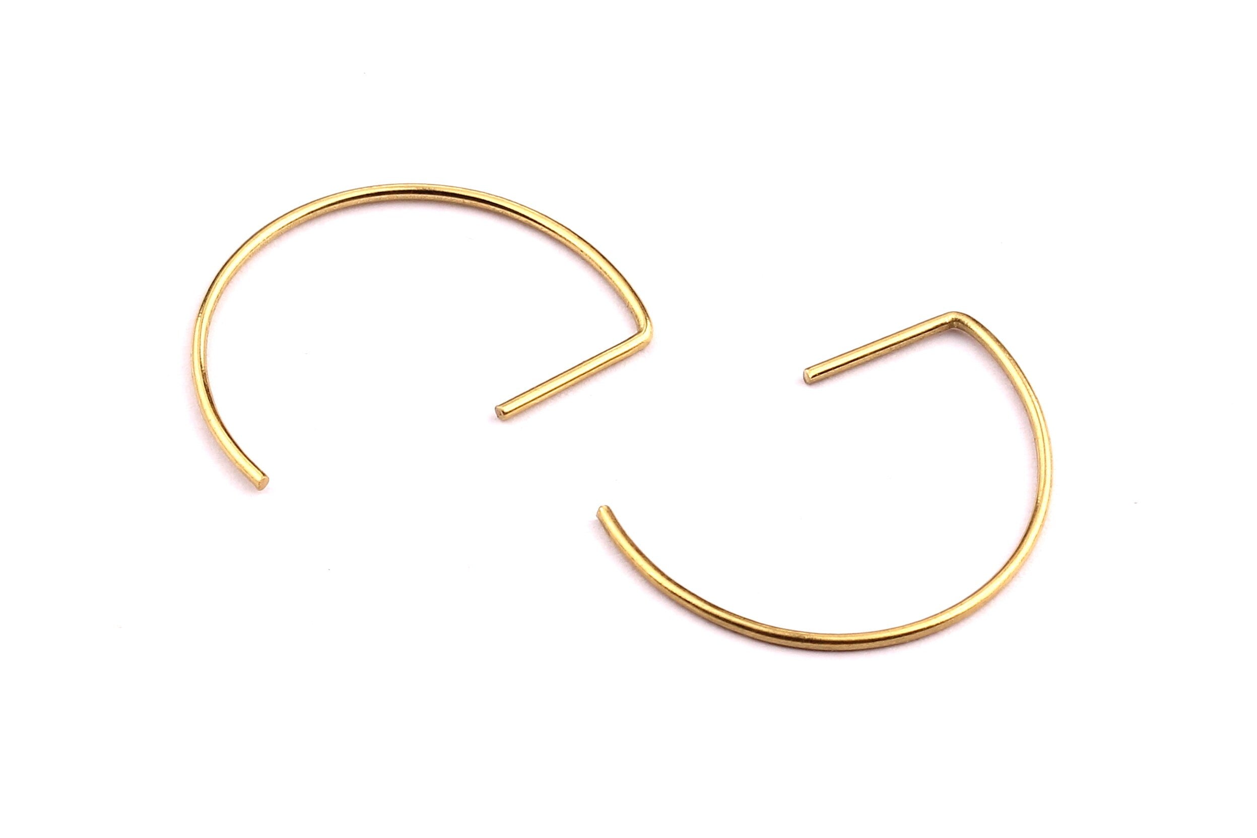 Raw Brass Ear Wire - Brass Ear Hooks - Earring Findings - Jewelry Supplies - 16x21x0.8mm - PP1271 - DOMEDBAZAAR