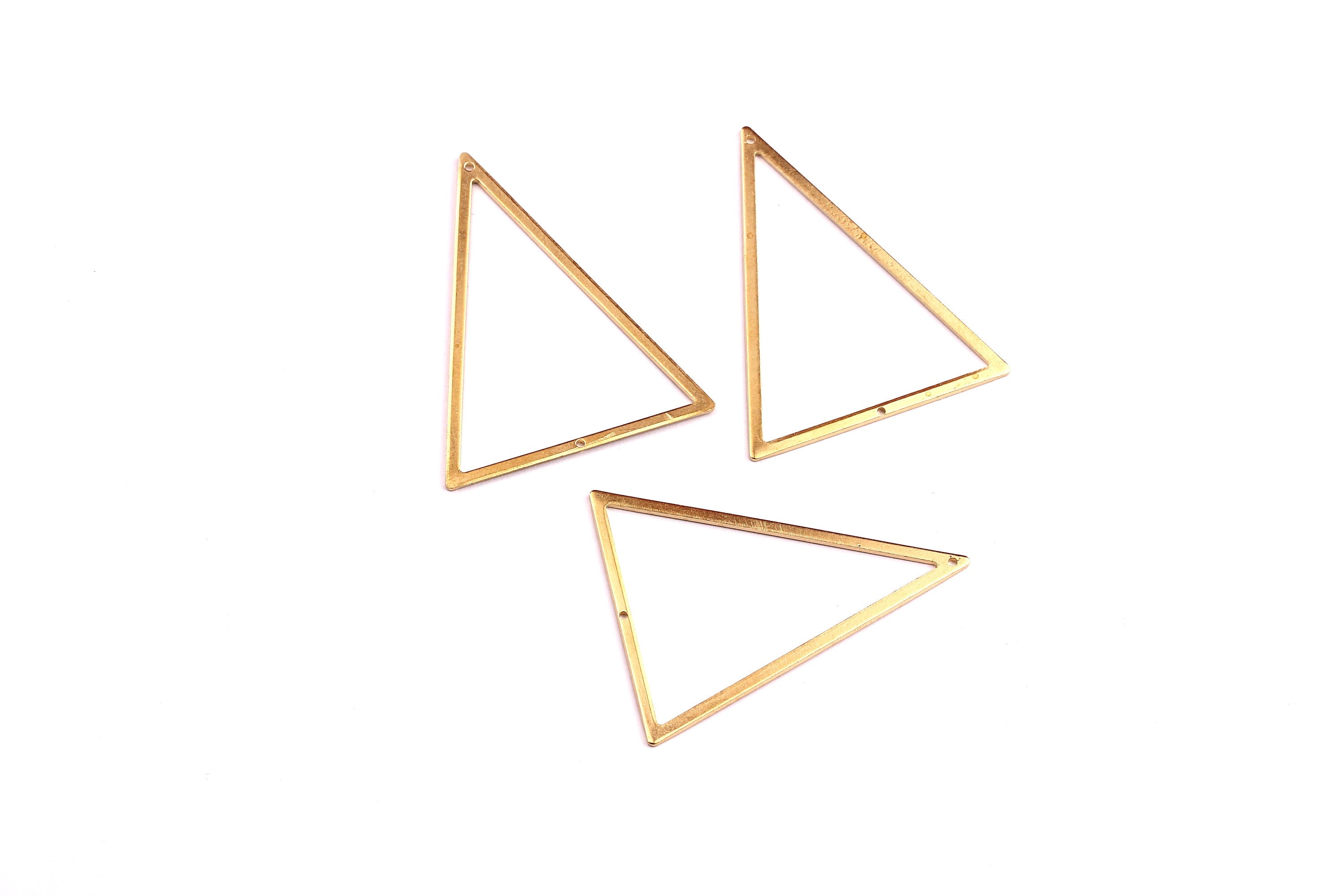 Brass Triangle Charms - Triangle Shaped Raw Brass Connector - Jewelry Supplies - 50x40x1mm - PP1274 - DOMEDBAZAAR