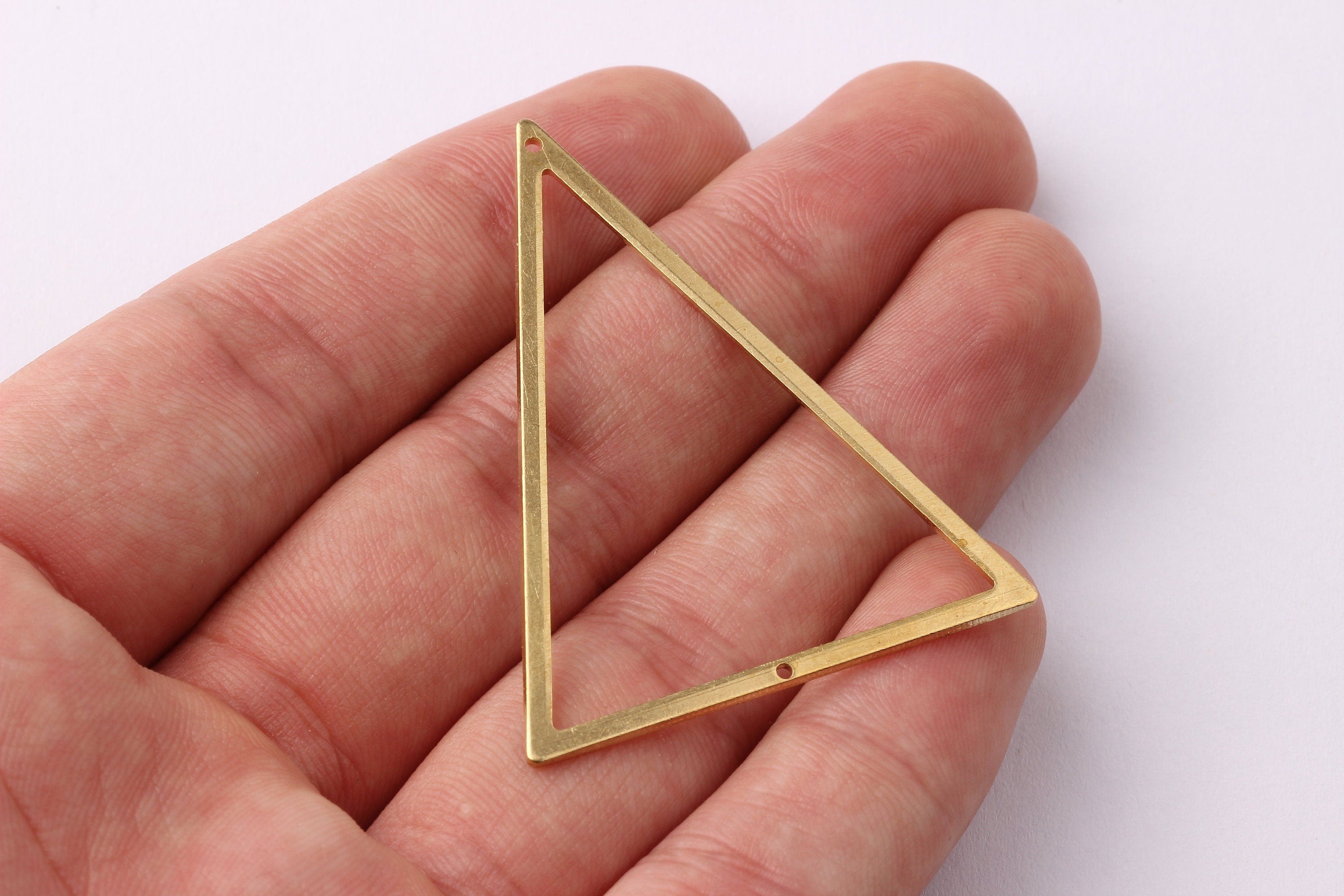 Brass Triangle Charms - Triangle Shaped Raw Brass Connector - Jewelry Supplies - 50x40x1mm - PP1274 - DOMEDBAZAAR