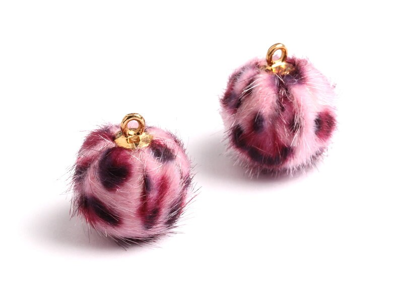 Pom Pom Earring Charms - Fur Ball Pendant - Aluminum Alloy - Earring Findings - Jewelry Accessories - 17.6x15x15mm - TT1008A - DOMEDBAZAAR