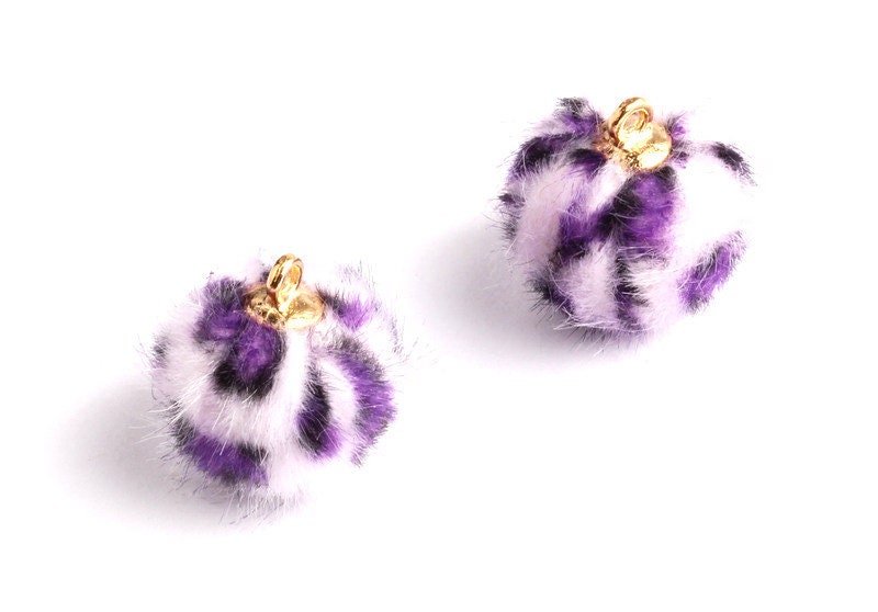 Pom Pom Earring Charms - Fur Ball Pendant - Aluminum Alloy - Earring Findings - Jewelry Accessories - 17.6x15x15mm - TT1008D - DOMEDBAZAAR