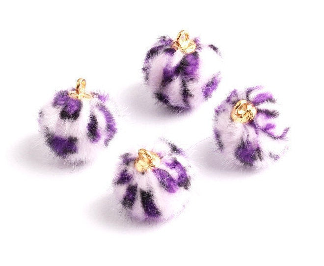 Pom Pom Earring Charms - Fur Ball Pendant - Aluminum Alloy - Earring Findings - Jewelry Accessories - 17.6x15x15mm - TT1008D - DOMEDBAZAAR