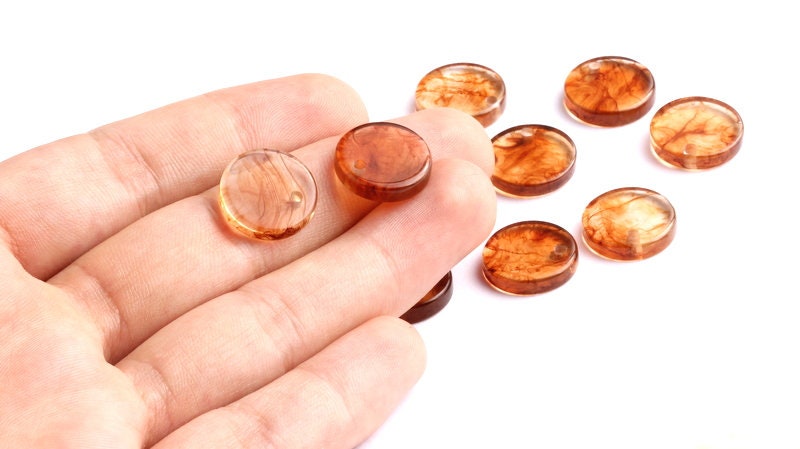 Acetate Round Charms - Coin Earring and Pendant - Earring Findings - Jewelry Supplys - 16.2x16.2x3.76mm - AC1107B - DOMEDBAZAAR