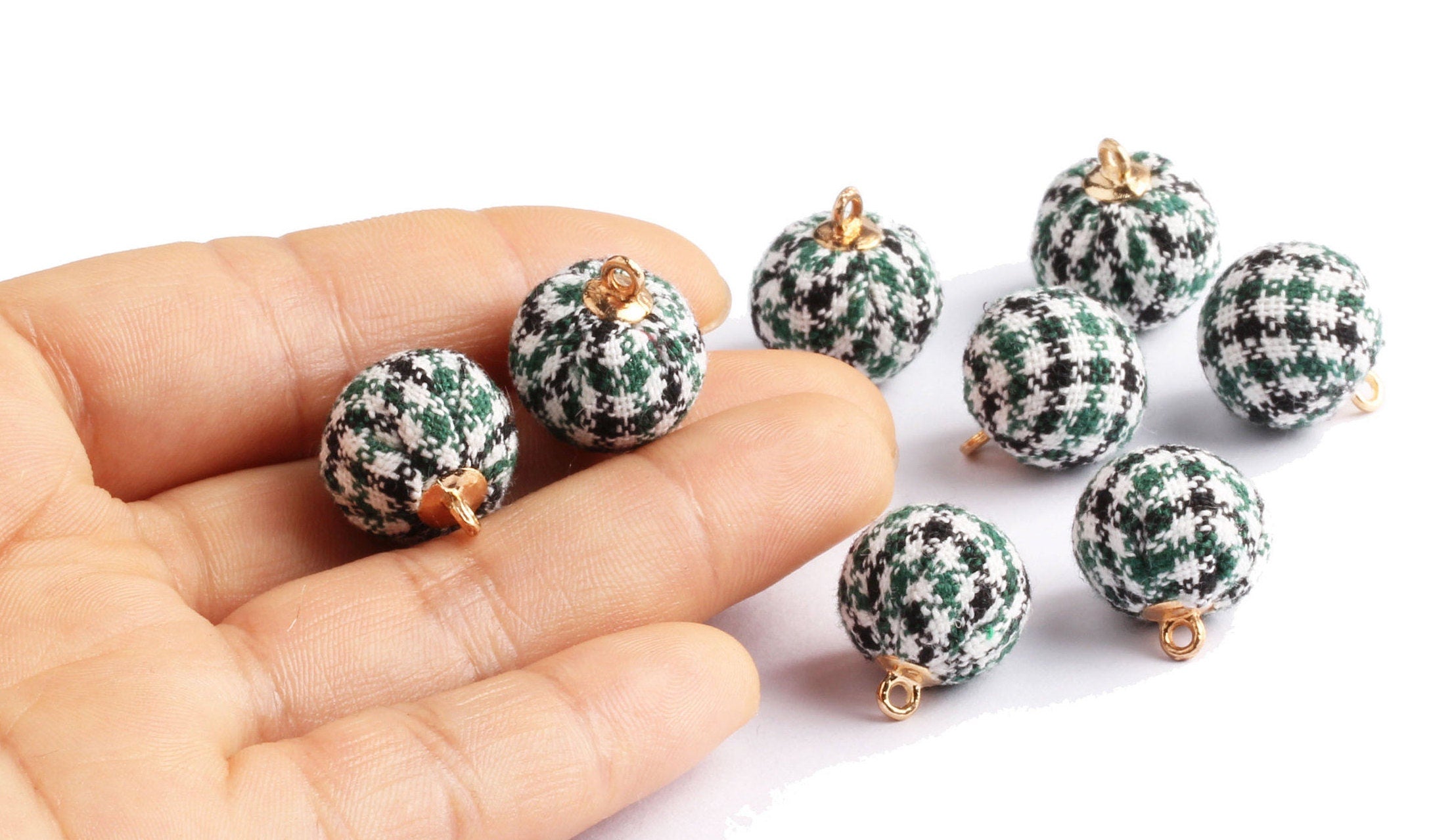 Pom Pom Earring Charms - Fur Ball Pendant - Aluminum Alloy - Earring Findings - Jewelry Accessories - 17.1x14.8x14.8mm - TT1009A - DOMEDBAZAAR