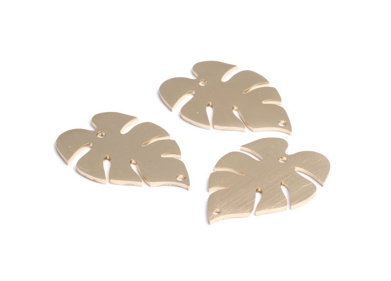 Aluminum Charms - Leaf Shaped Pendant - Anodized Aluminium Charms - Wall Decor - Light Gold Tone - 52x35x2mm - AA1130 - DOMEDBAZAAR