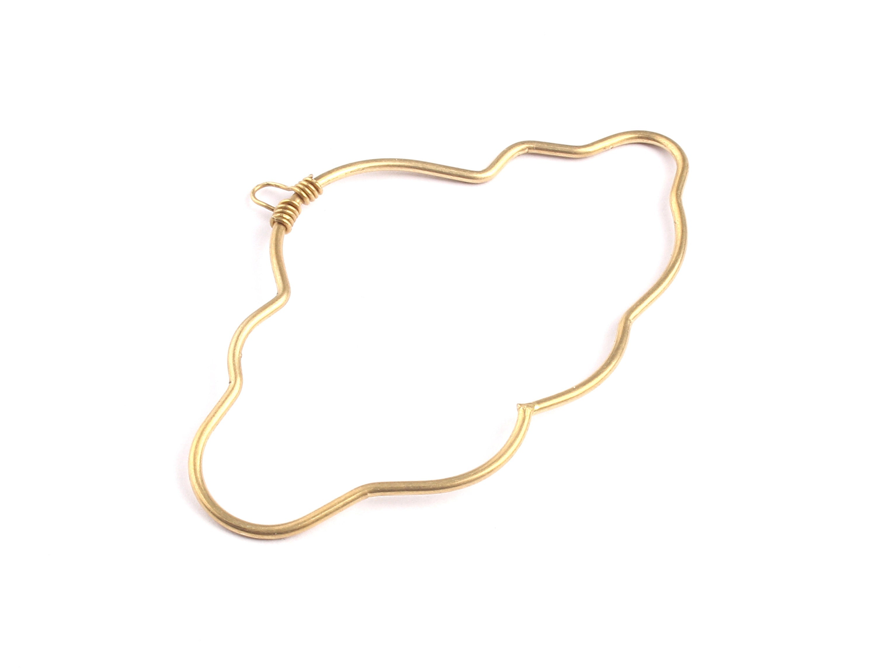 Brass Cloud Pendant- Raw Brass Cloud Wire Pendant - Jewelry Supplies - 30x51x1.2mm - PP1306 - DOMEDBAZAAR