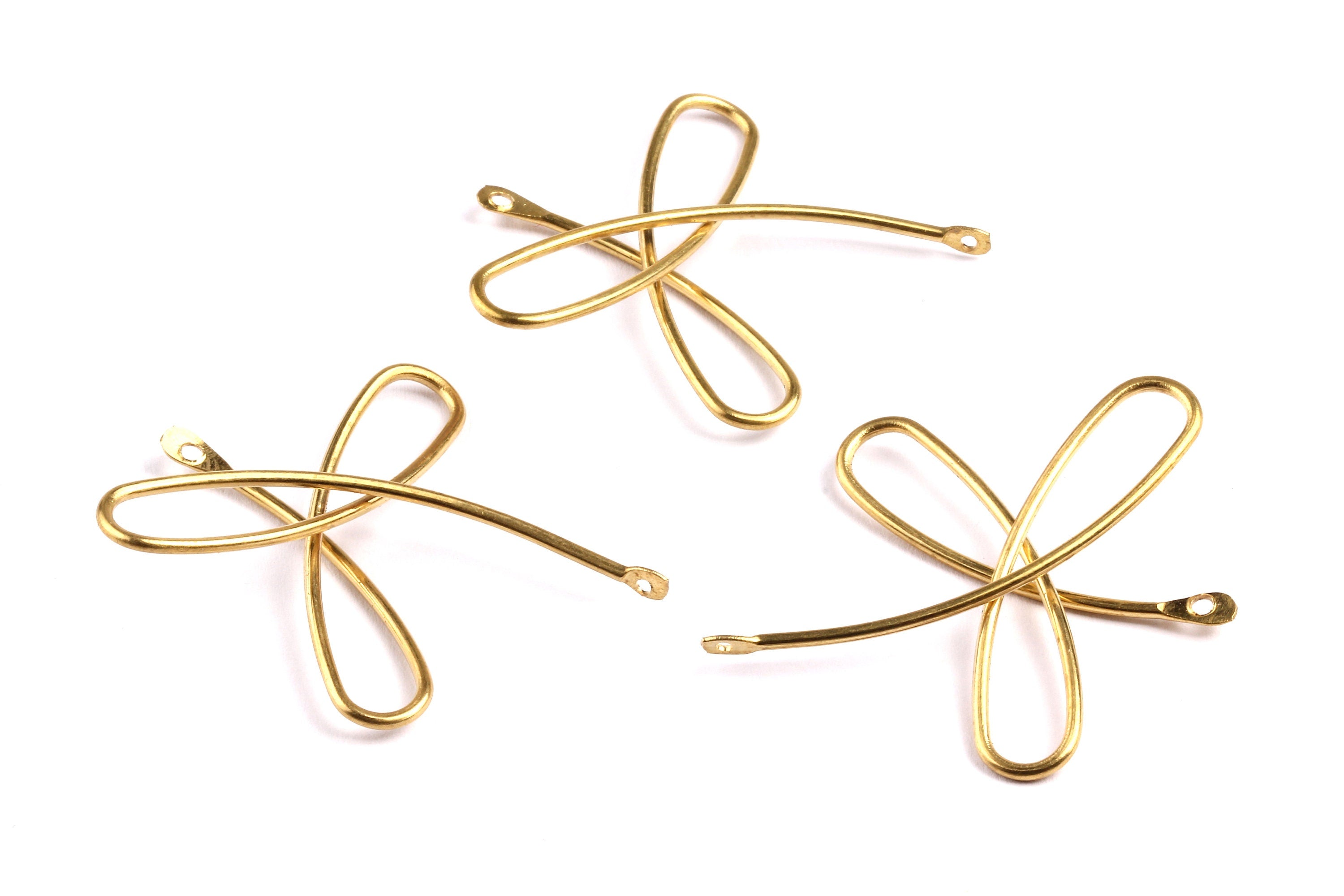 Brass Wire Connector - Raw Brass Ribbon Connector - Jewelry Supplies - 41x33x1.2mm - PP1316 - DOMEDBAZAAR