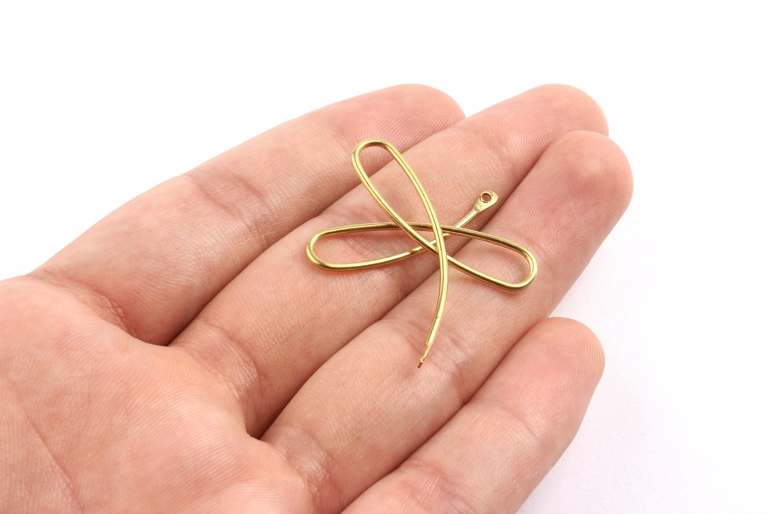 Brass Wire Connector - Raw Brass Ribbon Connector - Jewelry Supplies - 41x33x1.2mm - PP1316 - DOMEDBAZAAR