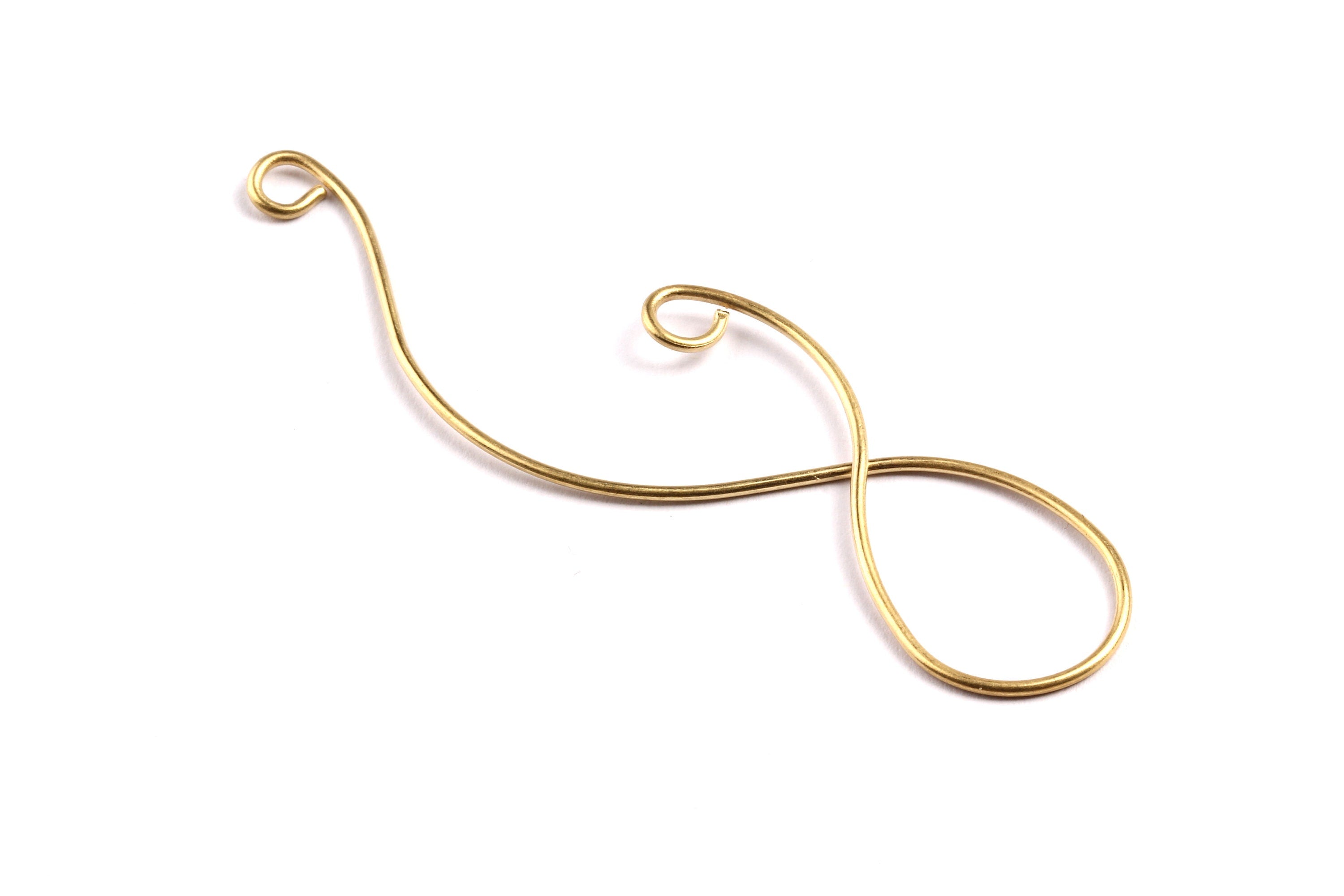 Brass Coiled Pendant - Raw Brass Coiled Connector - Earring Findings - Jewelry Supplies - 68x15x1mm - PP1319 - DOMEDBAZAAR