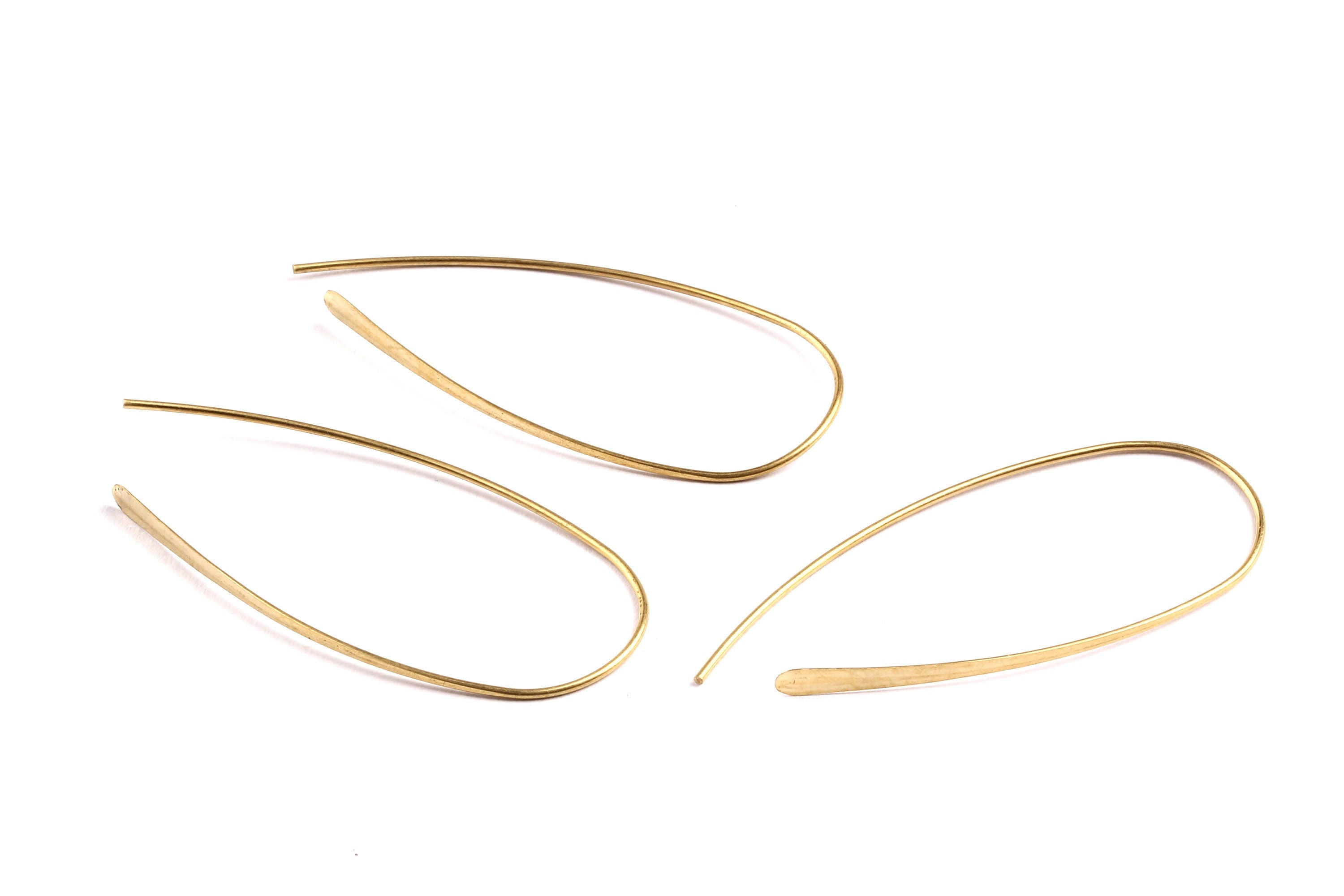 Brass Earring Wire - Raw Brass Ear Wire - Earring Findings - Jewelry Supplies - 48x20x0.8mm - PP1320 - DOMEDBAZAAR