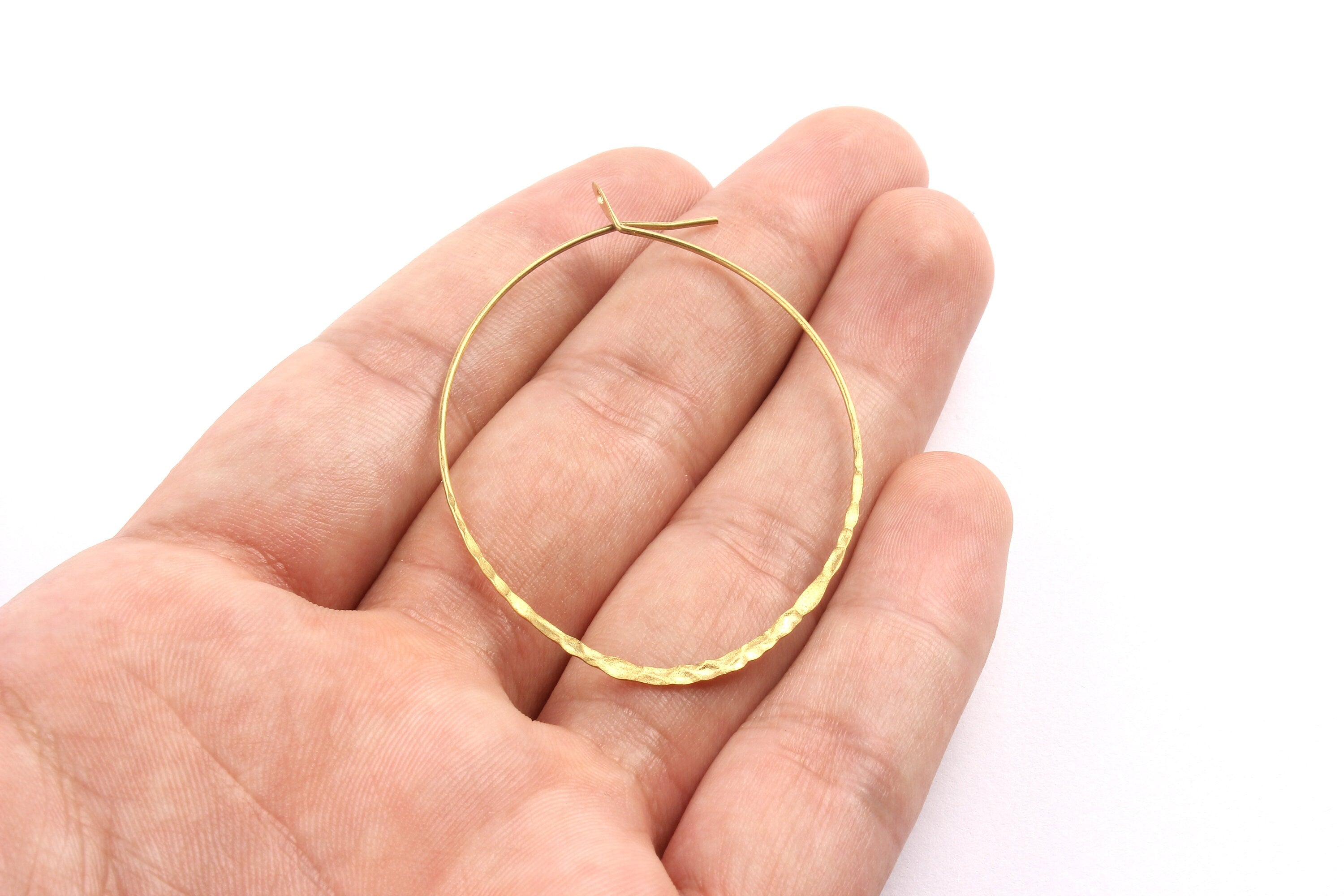 Brass Earring Wire - Raw Brass Ear Wire - Earring Findings - Jewelry Supplies - 56x41x0.8mm - PP1324 - DOMEDBAZAAR