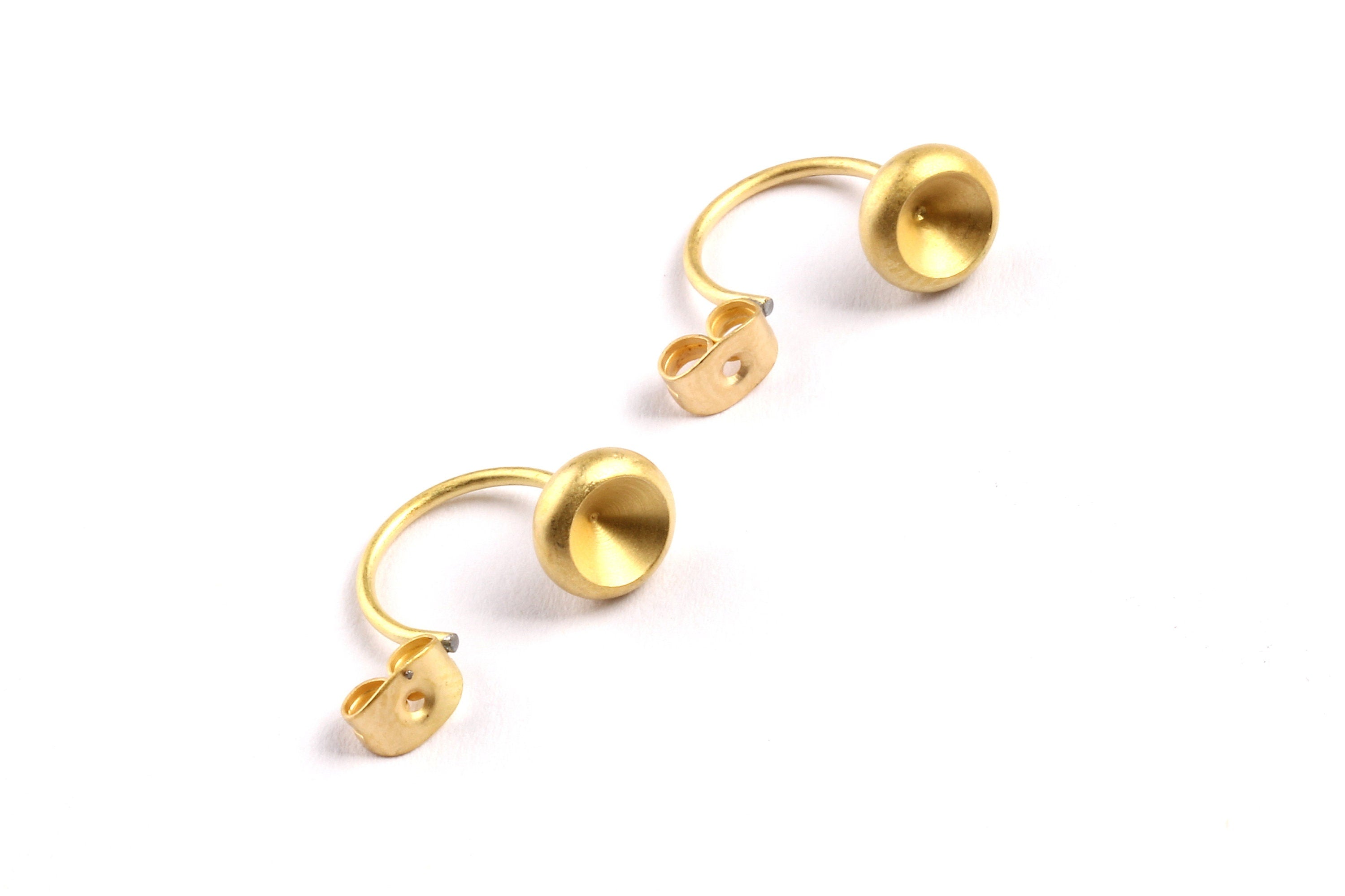 Earing Studs Back Stopper - Raw Brass Earring Back - Earring Findings - Jewelry Supplies - 20x7.5x3mm - PP1325 - DOMEDBAZAAR