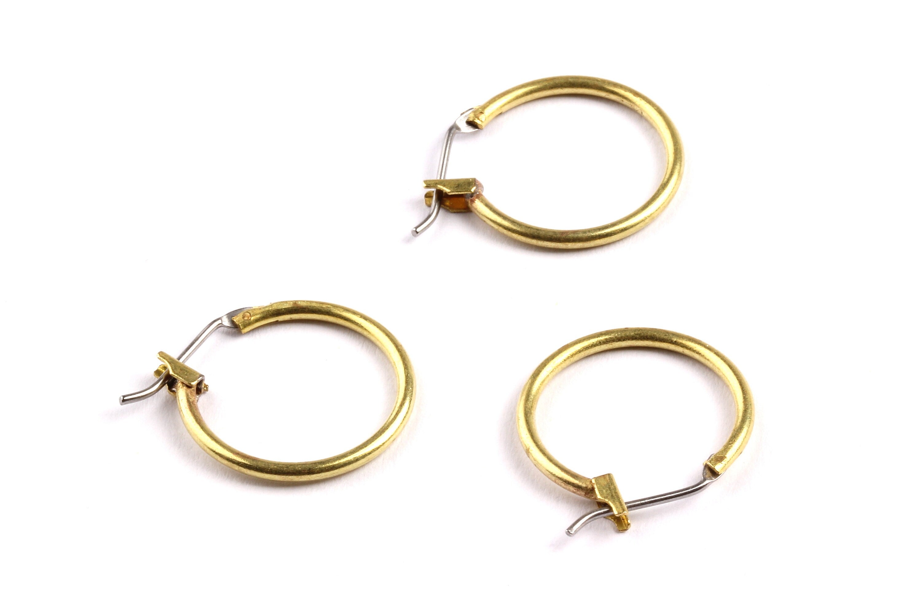 Brass Earring Clasp - Raw Brass Earring Clasp - Jewelry Supplies - Earring Findings - 19x17x1.4mm - PP1339 - DOMEDBAZAAR