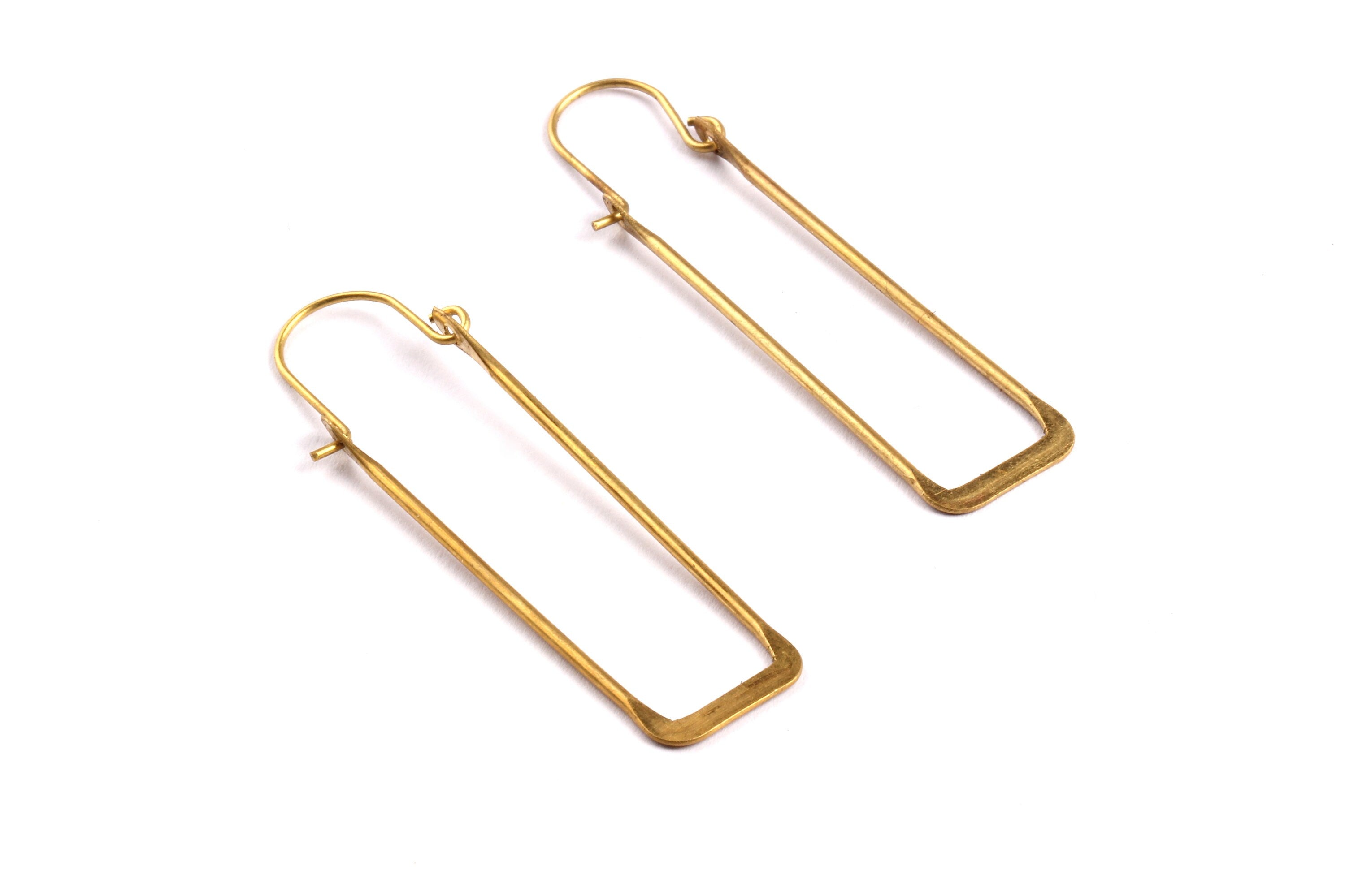 Brass Earring Wire - Raw Brass Earring - Earring Findings - Jewellery Supplies - 49x12x1.15mm - PP1344 - DOMEDBAZAAR