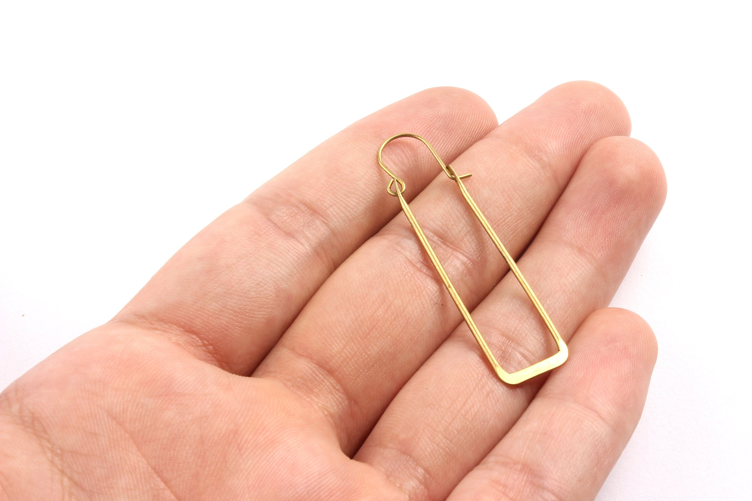 Brass Earring Wire - Raw Brass Earring - Earring Findings - Jewellery Supplies - 49x12x1.15mm - PP1344 - DOMEDBAZAAR