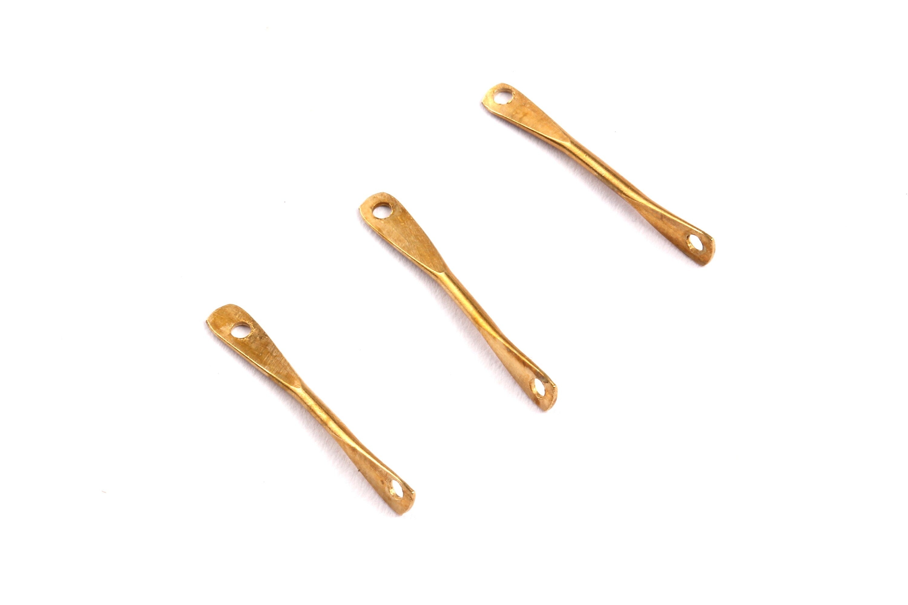 Brass Hammered Connector- Raw Brass Connector - Jewelry Supplies - 47x21x0.95mm - PP1345 - DOMEDBAZAAR