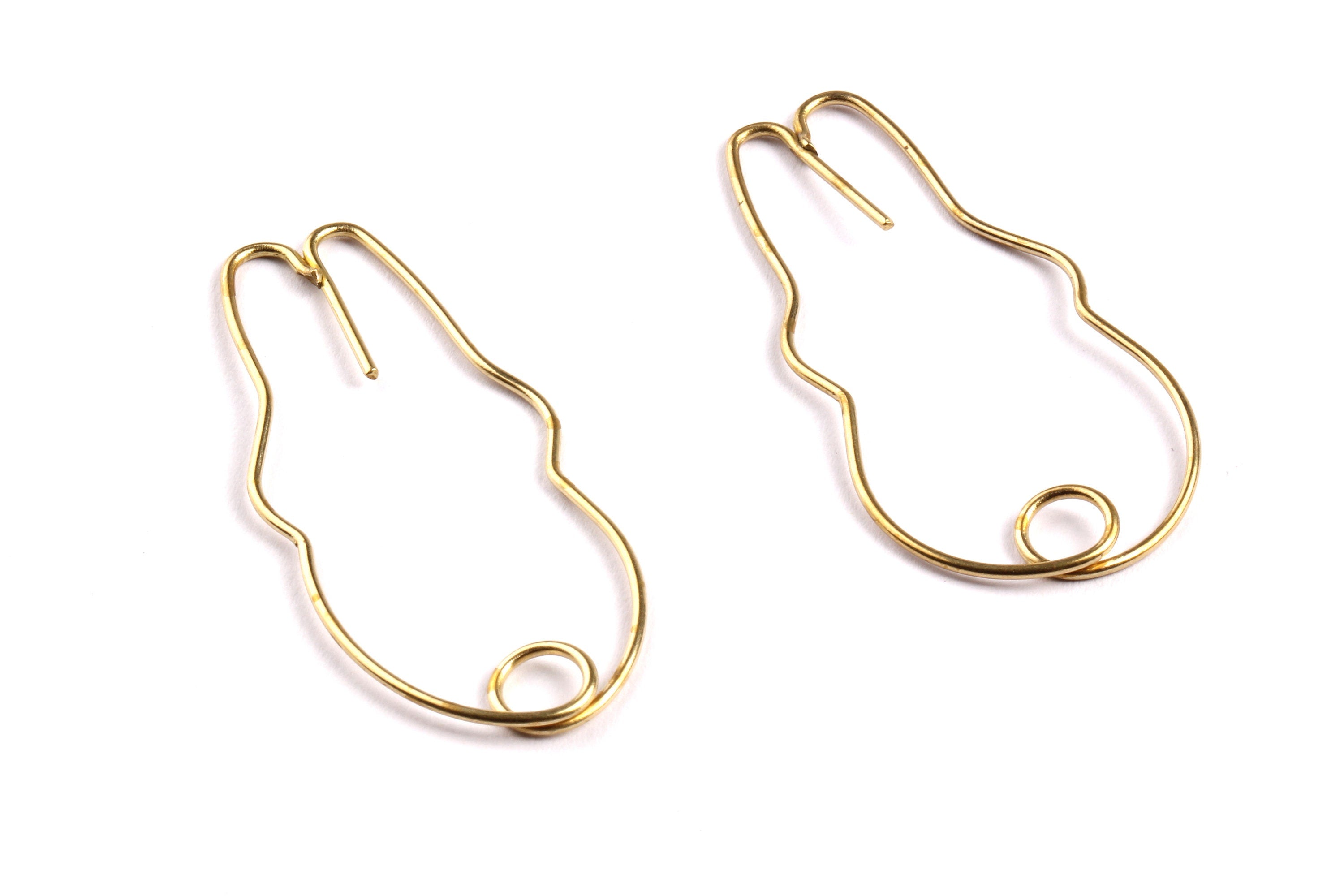 Brass Bunny Pendant- Raw Brass Rabbit Wire Pendant - Jewelry Supplies - 47x21x0.95mm - PP1349 - DOMEDBAZAAR