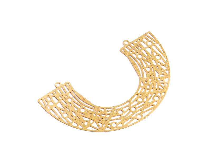 Raw Brass U Shaped Brass Necklace Charms - Raw Brass U Shaped Connector - Jewelry Supplies - 35.6x60x0.3mm - JJA3801 - DOMEDBAZAAR