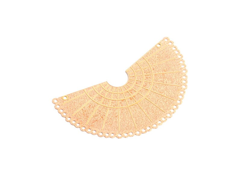 Semicircle Shaped Brass Necklace Charms - Raw Brass Semicircle Shaped Connector - Jewelry Supplies - 37.6x62.7x0.3mm - JJA3897 - DOMEDBAZAAR