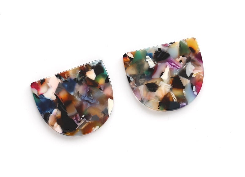 Acetate D Charms - D Earrings and Pendant - Earring Findings - Jewellery Supplies - Color Code: A60 - 29.5x34.3x2.48mm - AC1094G - DOMEDBAZAAR