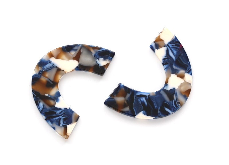 Acetate Large Arch Earring Charms One Hole - U Shaped Pendant- Acetate Tortoise Shell Charm - Color Code: A19 - 30.5x48.2x2.51mm - AC1095J - DOMEDBAZAAR