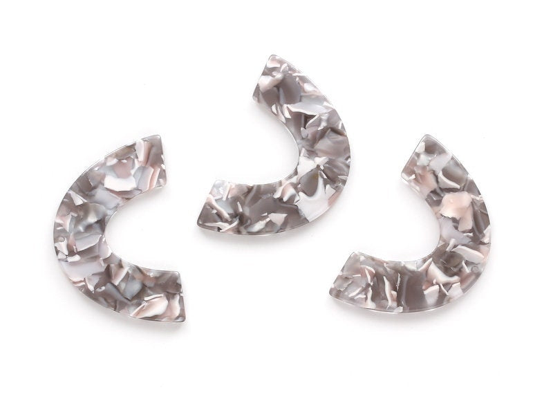 Acetate Large Arch Earring Charms One Hole - U Shaped Pendant- Acetate Tortoise Shell Charm - Color Code: A20 - 30.5x48.2x2.51mm - AC1095E - DOMEDBAZAAR