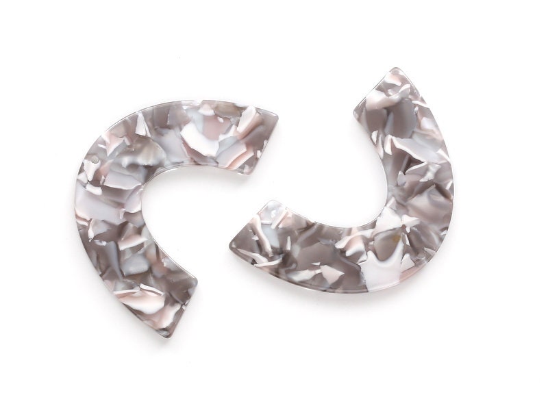 Acetate Large Arch Earring Charms One Hole - U Shaped Pendant- Acetate Tortoise Shell Charm - Color Code: A20 - 30.5x48.2x2.51mm - AC1095E - DOMEDBAZAAR