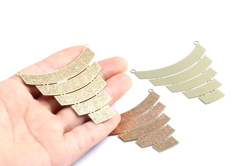 Raw Brass Necklace Charms - Raw Brass Necklace  Findings - Jewelery Making - Jewelry Supplies - 58x55x0.3mm - JJA3689 - DOMEDBAZAAR