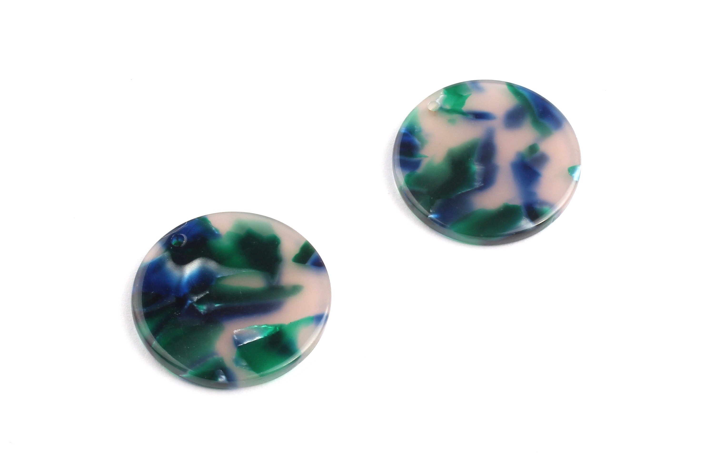 Acetate Round Charms - Coin Earrings and Pendant - Earring Findings - Jewelry Supplies - Color Code: A18 - 23.8x23.8mm - AC1076E - DOMEDBAZAAR