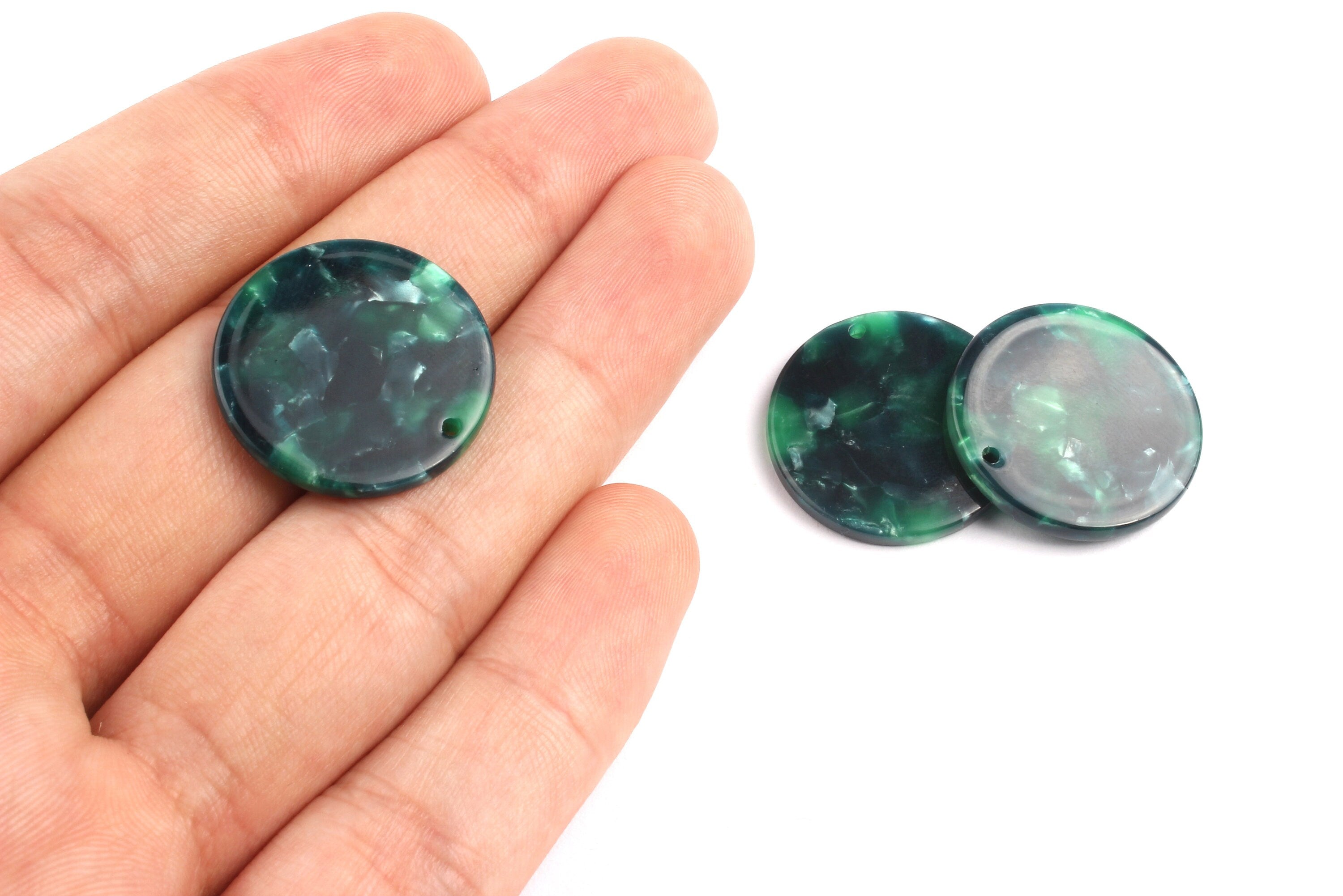 Acetate Round Charms - Coin Earrings and Pendant - Earring Findings - Jewelry Supplies - Color Code: A13 - 23.8x23.8mm - AC1076H - DOMEDBAZAAR