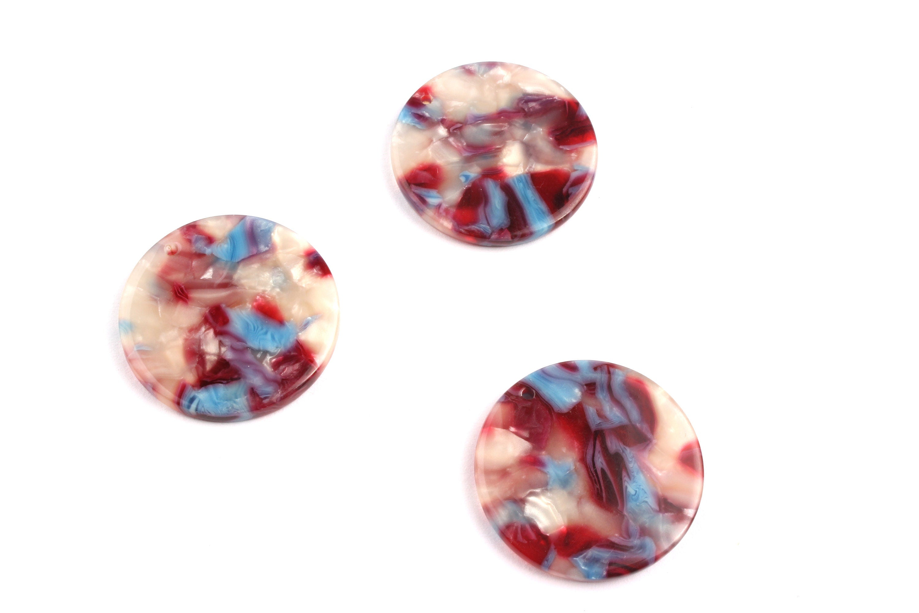 Acetate Round Charms - Coin Earrings and Pendant - Earring Findings - Jewelry Supplies - Color code: A52 - 23.8x23.8mm - AC1076J - DOMEDBAZAAR