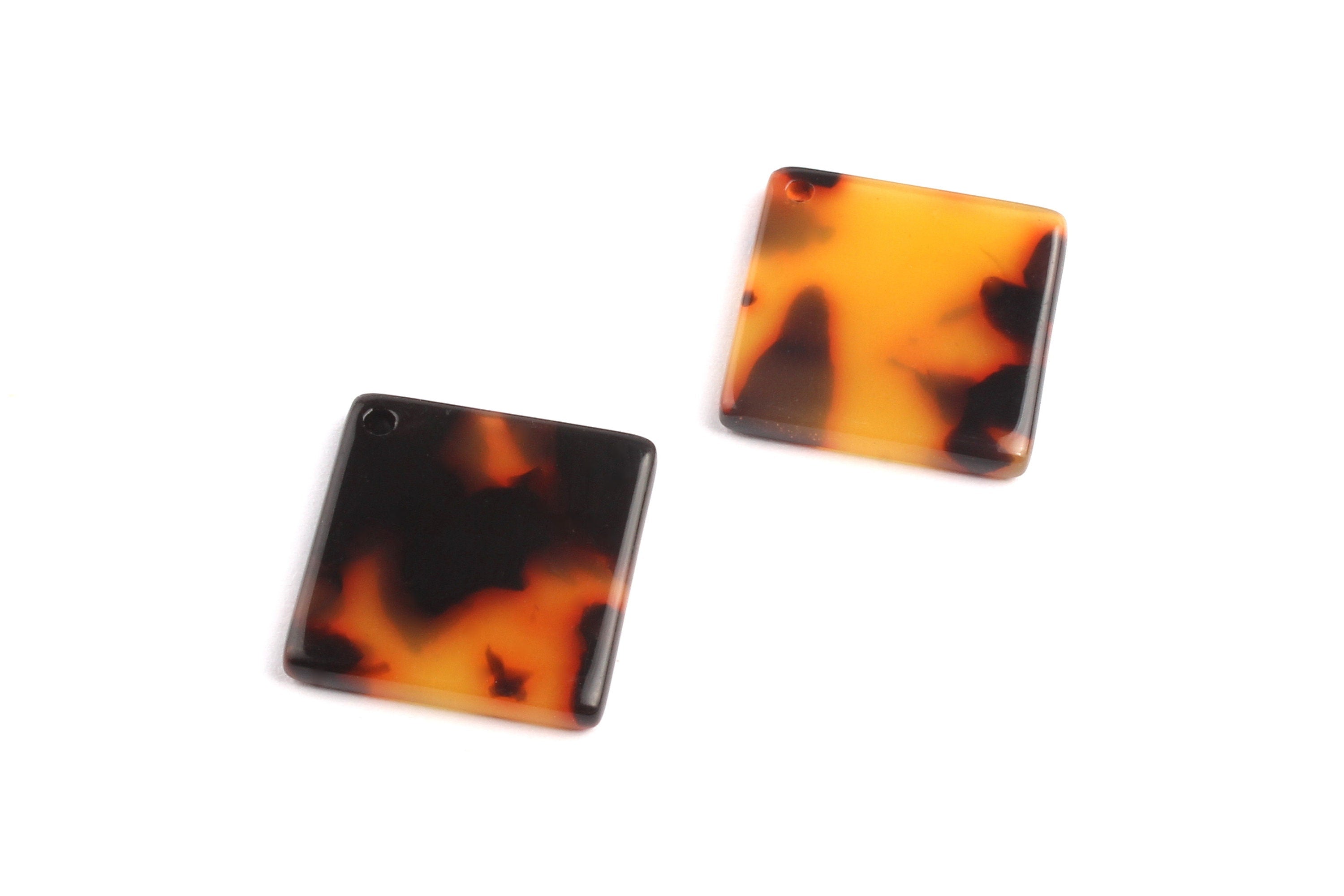 Acetate Square Charms - Tortoise Shell Earrings - Square Earrings and Pendant - Jewelry Supplies - Color Code: A01 - 18x18x2.54mm - AC1078A - DOMEDBAZAAR