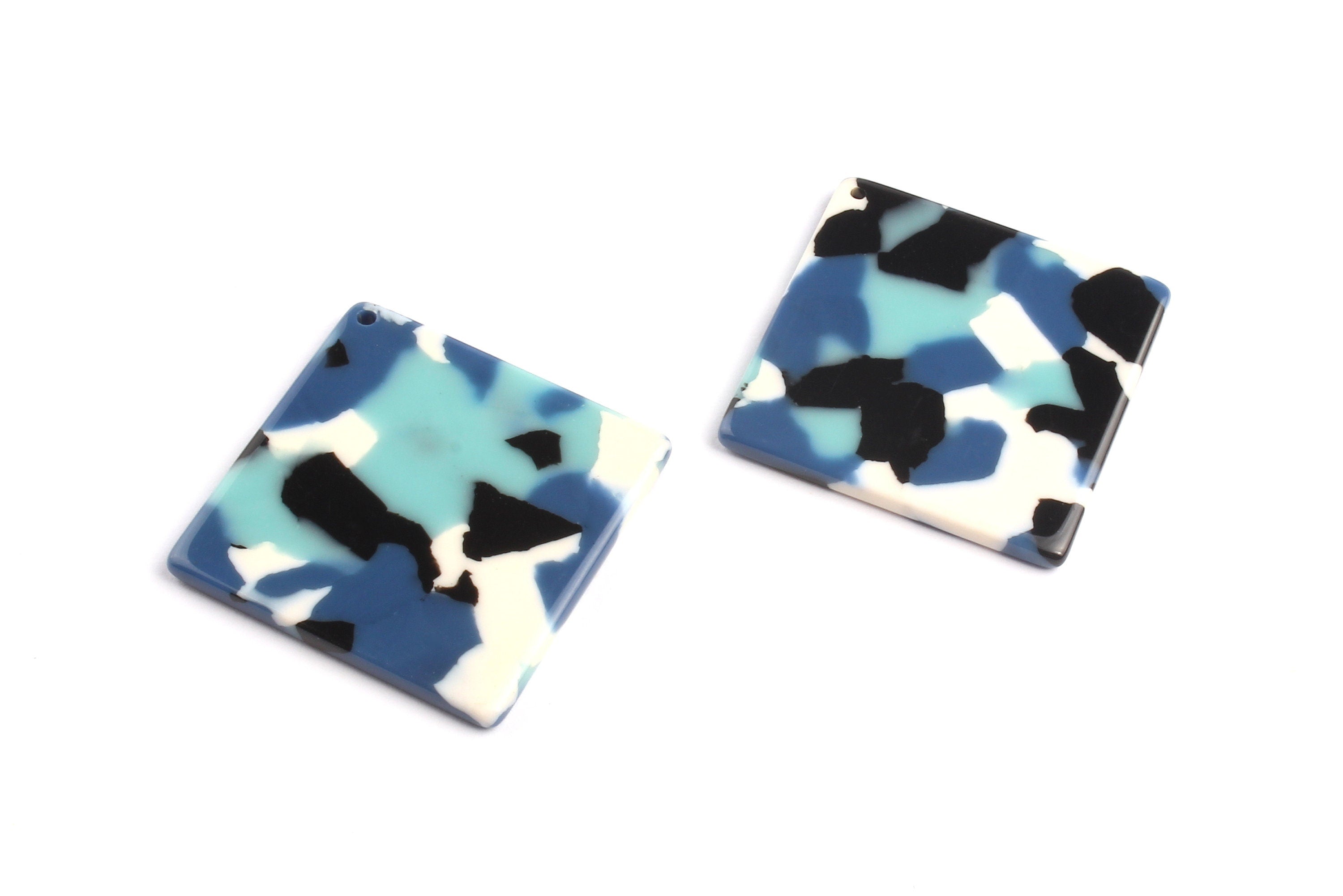 Acetate Square Charms - Square Earings and Pendant - Earring Findings - Jewelry Supplies - Color Code: A16 - 29.7x29.7mm - AC1079F - DOMEDBAZAAR