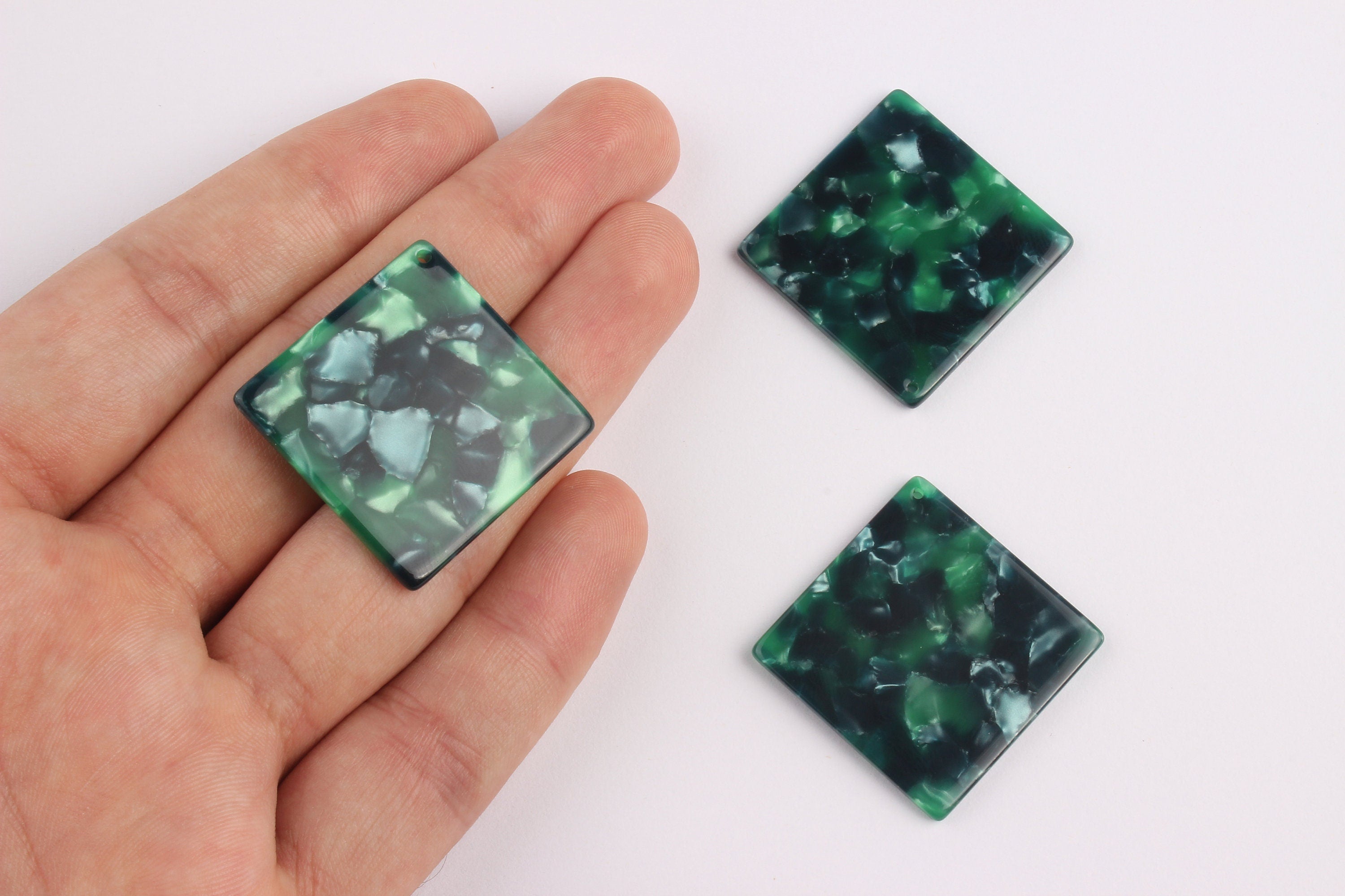 Acetate Square Charms - Square Earings and Pendant - Earring Findings - Jewelry Supplies - Color Code: A13 - 29.7x29.7mm - AC1079H - DOMEDBAZAAR