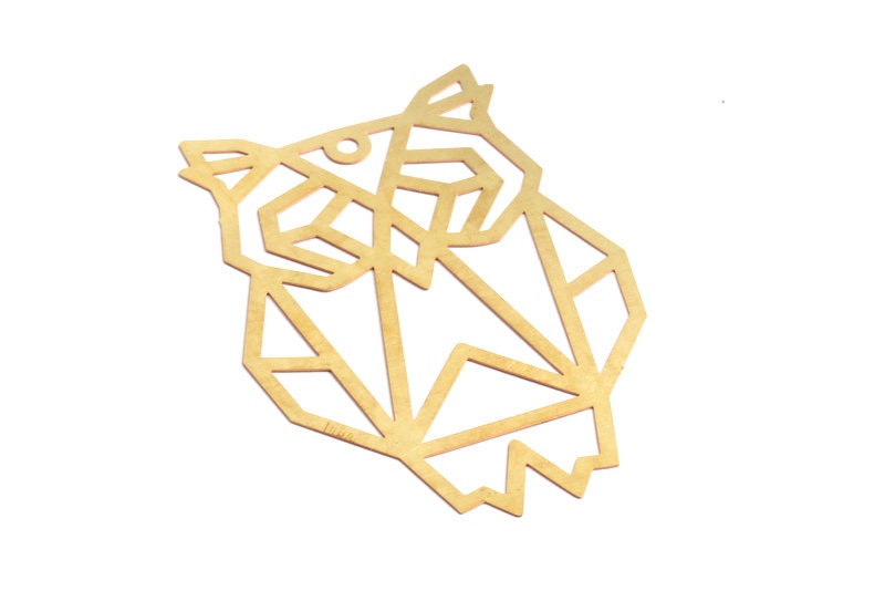 Raw Brass Owl Shaped Earring Charms - Raw Brass Hallow Out Earring Charms - Earring Findings - Jewelry Supplies - 58.8x39.4x0.3mm - JJA3693 - DOMEDBAZAAR