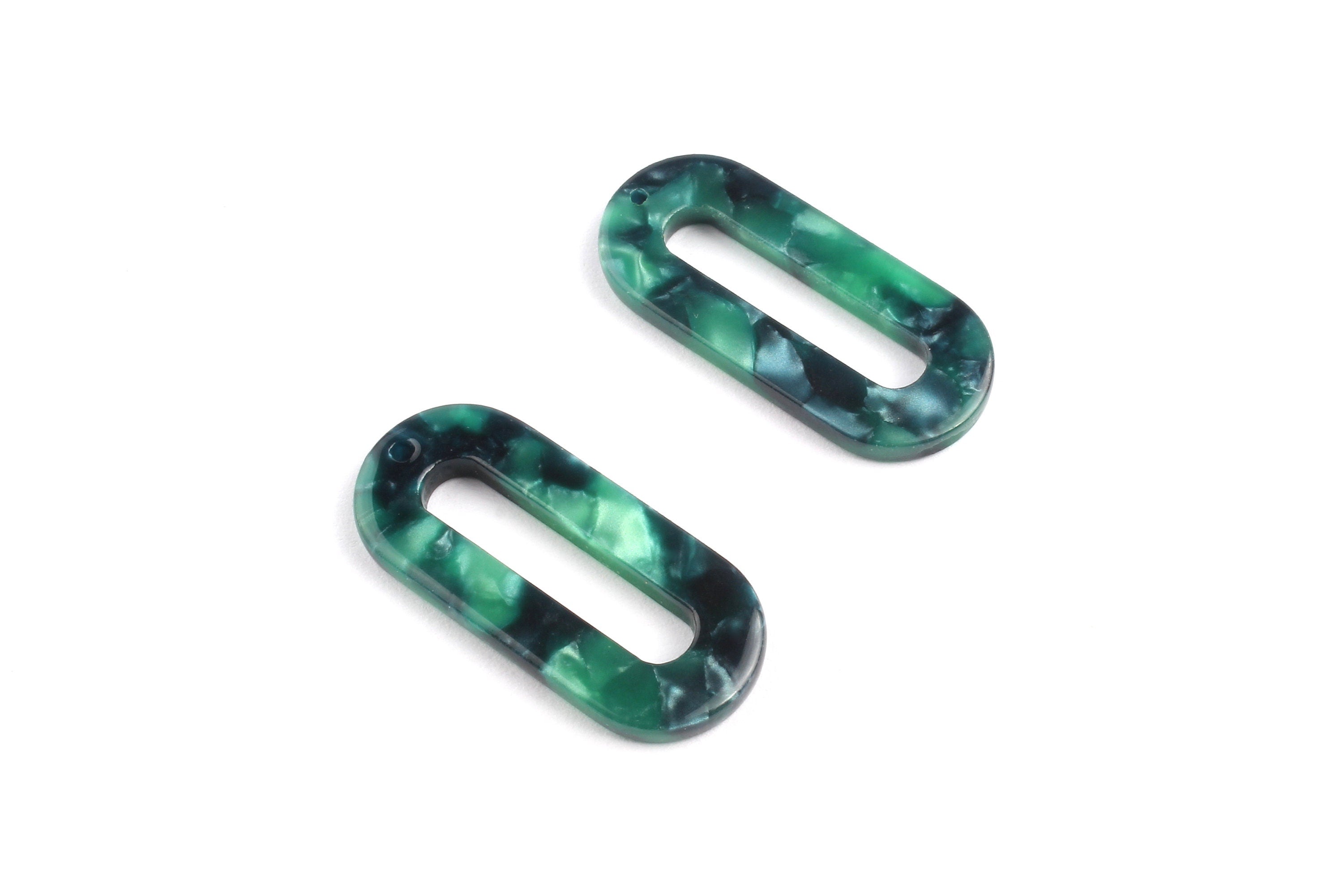 Acetate Oval & Zero Charms - Oval Earrings and Pendant - Earring Findings - Jewelry Supplies- Color Code: A13 - 30x13.5x2.6mm - AC1033M - DOMEDBAZAAR