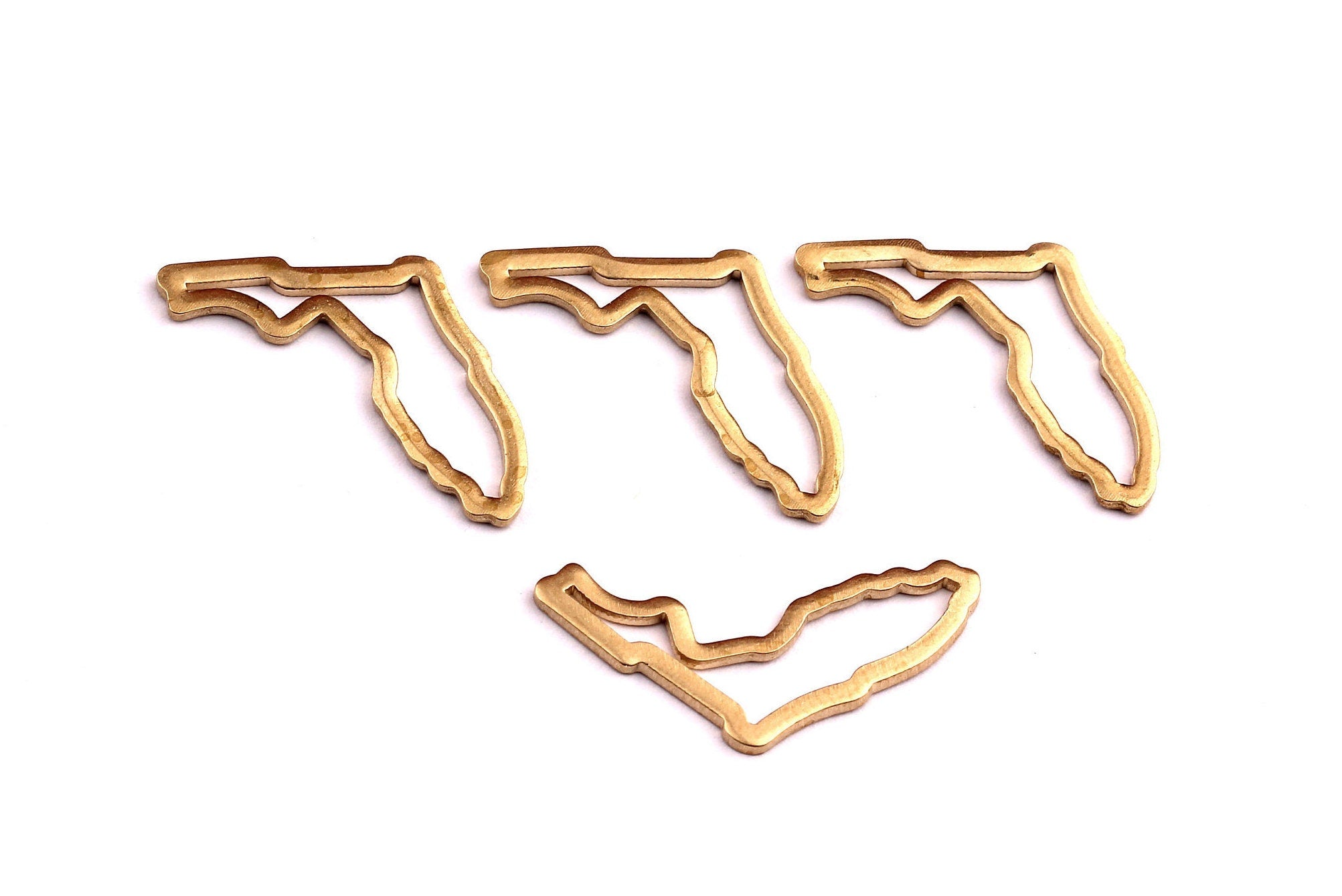 Brass Florida State Charms - Florida State Shaped Raw Brass Pendant - Jewelry Supplies - 17x15mm - PP1263 - DOMEDBAZAAR