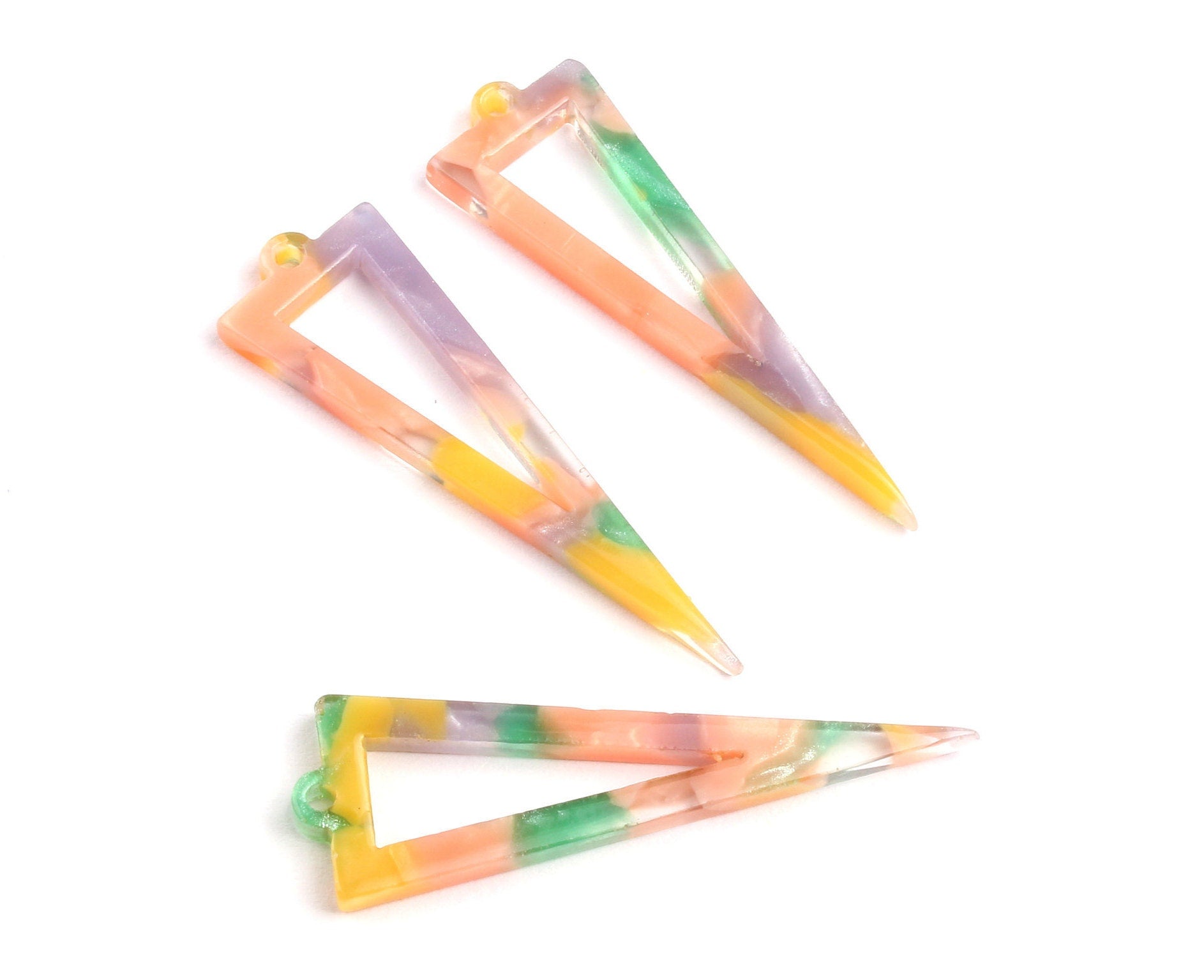 Acetate Triangle Charms - Triangle Earrings and Pendant - Earring Findings - Necklace Pendant - Color Code: A85 - 53.6x17.5mm - AC1084E - DOMEDBAZAAR