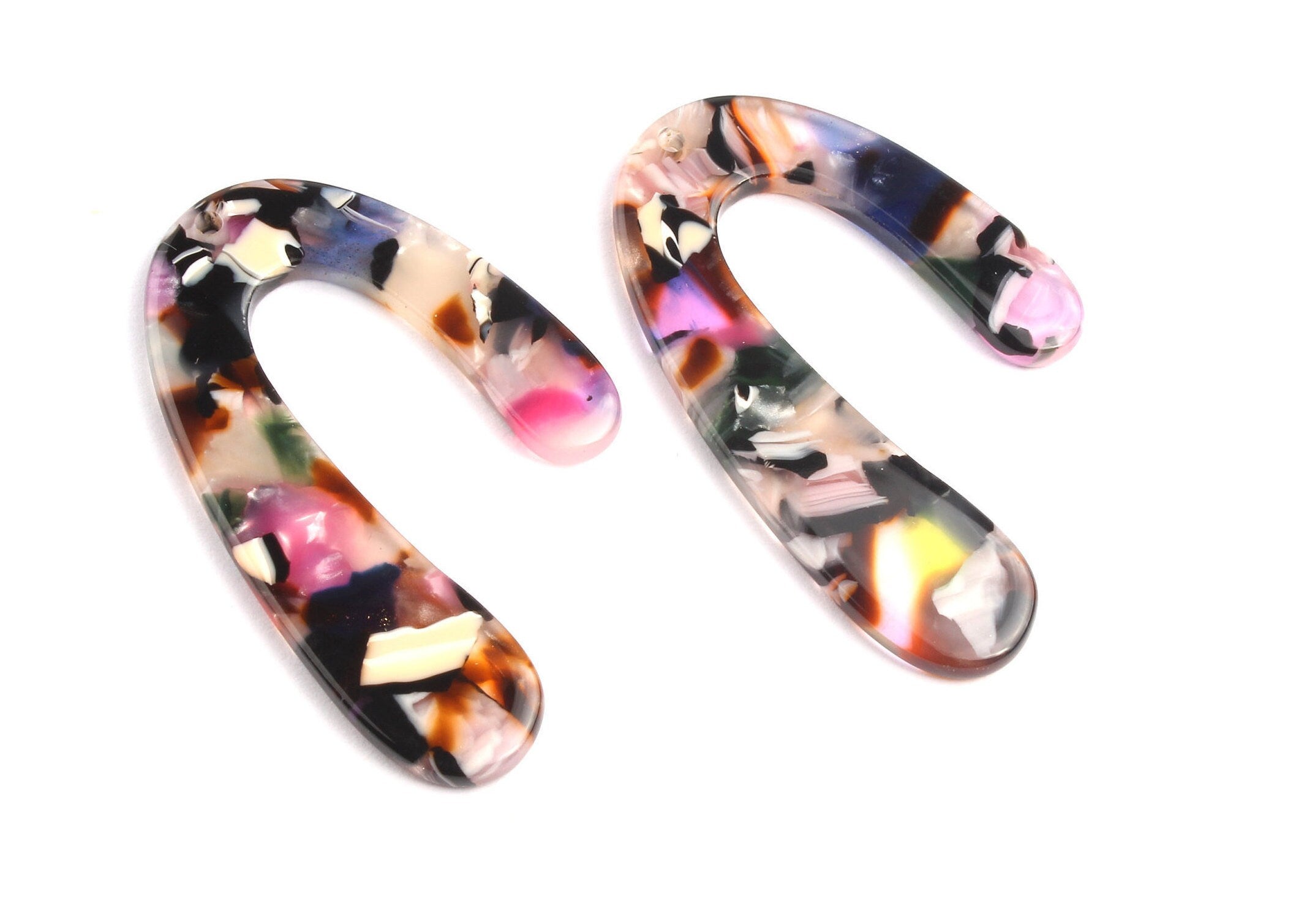 Acetate U Charms - U Earrings and Pendant - Earring Findings - Necklace Pendant - Color Code: A11 - 44.1x29.9mm - AC1083C - DOMEDBAZAAR