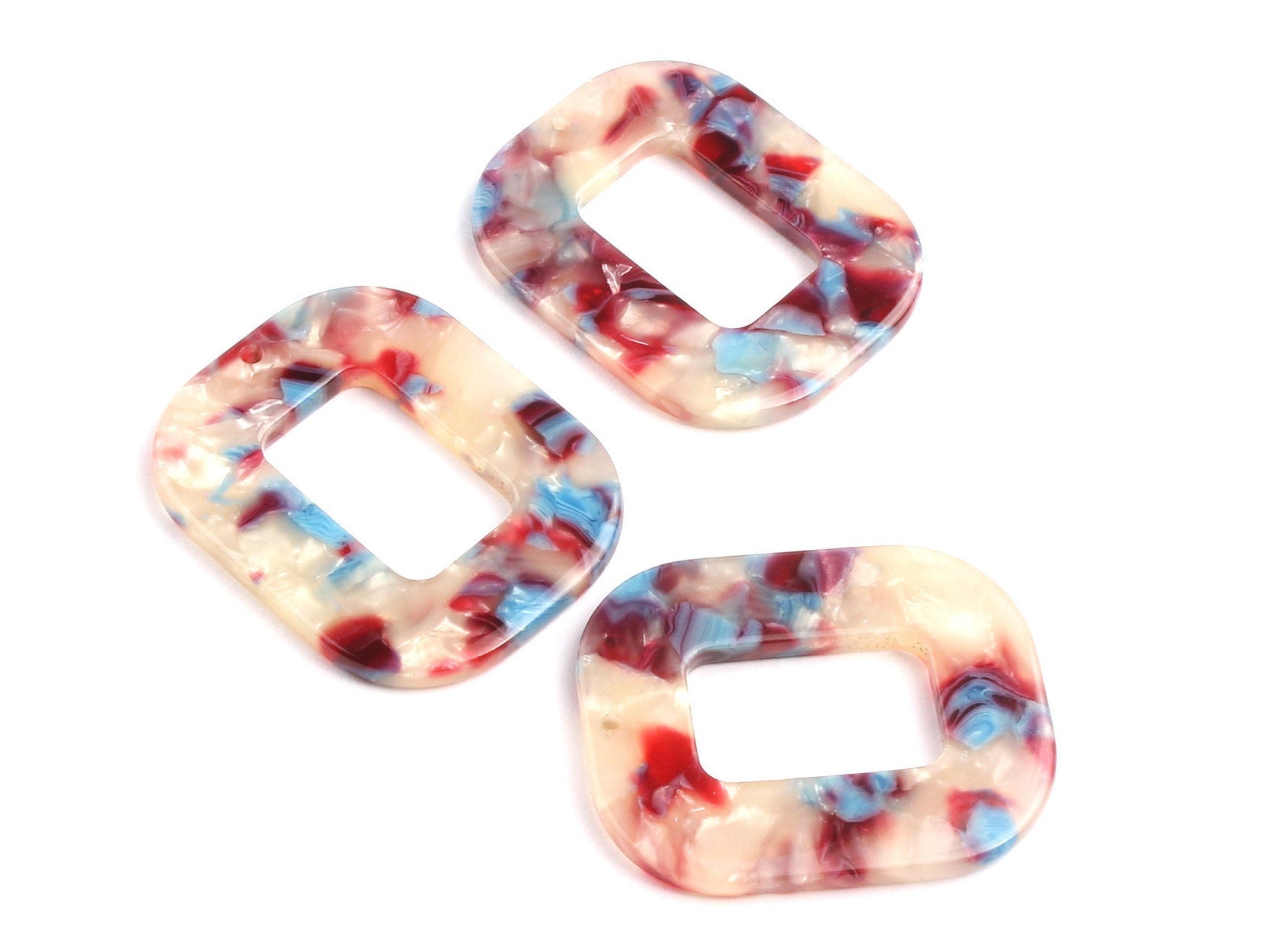 Acetate Rectangle Charms - Rectangle Earrings and Pendant - Earring Findings - Jewelry Supplies - Color Code: A52 - 32.4x26.5mm - AC1080J - DOMEDBAZAAR