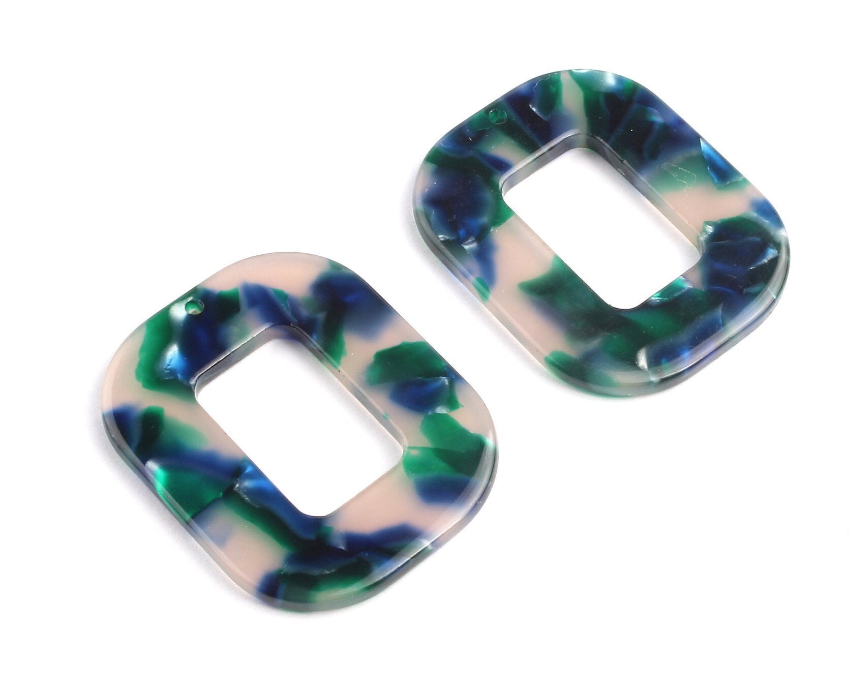 Acetate Rectangle Charms - Rectangle Earrings and Pendant - Earring Findings - Jewelry Supplies - Color Code: A18 - 32.4x26.5mm - AC1080E - DOMEDBAZAAR