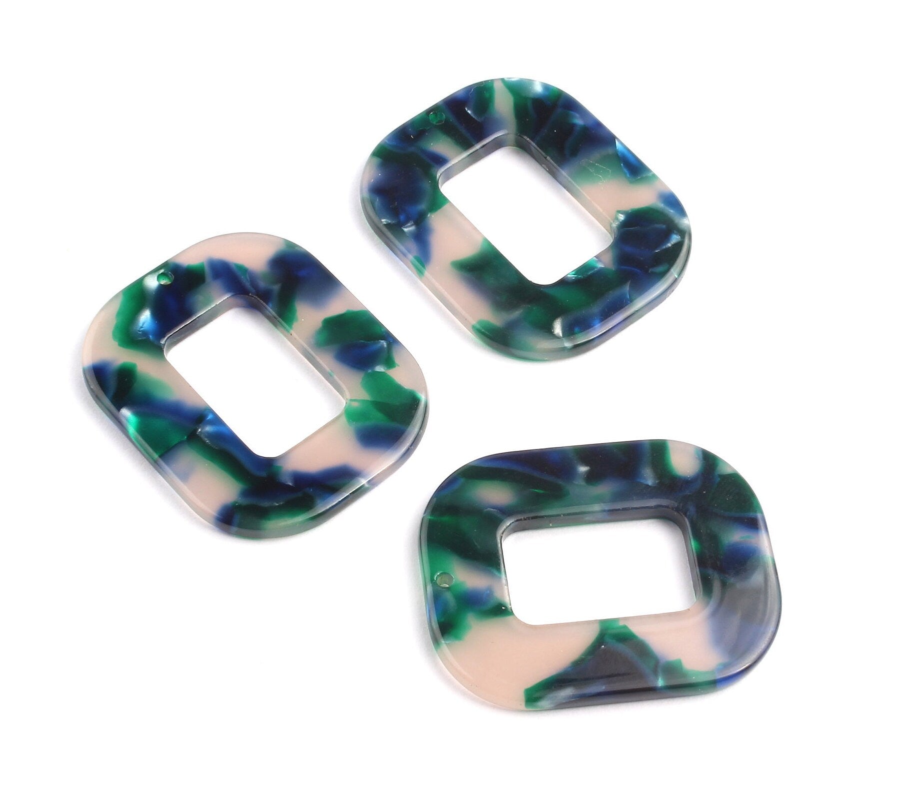 Acetate Rectangle Charms - Rectangle Earrings and Pendant - Earring Findings - Jewelry Supplies - Color Code: A18 - 32.4x26.5mm - AC1080E - DOMEDBAZAAR