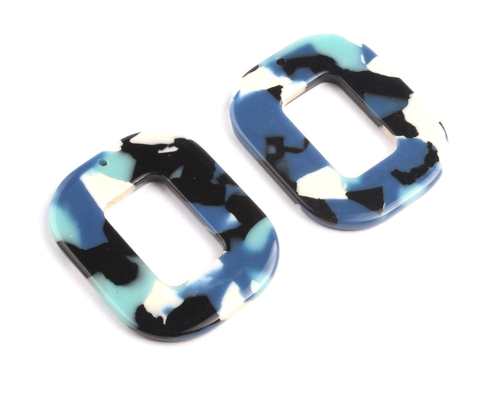 Acetate Rectangle Charms - Rectangle Earrings and Pendant - Earring Findings - Jewelry Supplies - Color Code: A16 - 32.4x26.5mm - AC1080F - DOMEDBAZAAR