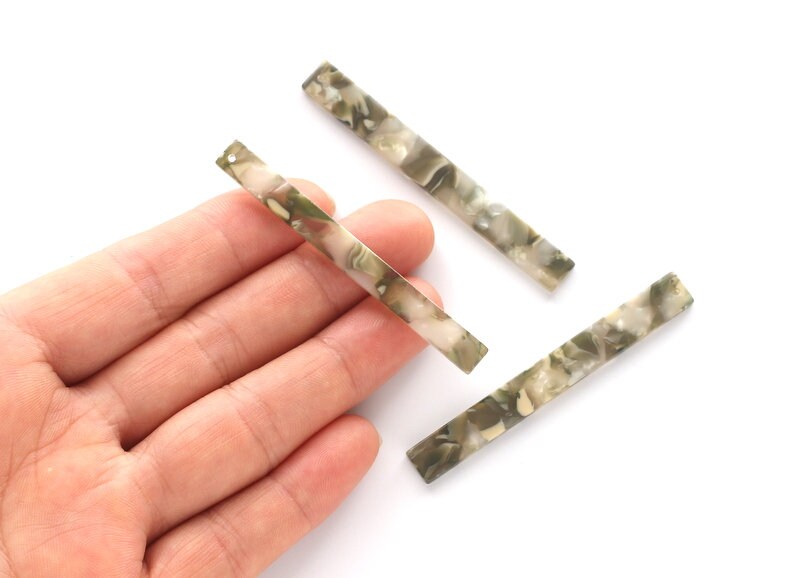Acetate Stick Charms - Bar Earrings and Pendant - Earring Findings - Jewelry Supplies - Color Code: A86 - 59x7x2.2mm - AC1049K - DOMEDBAZAAR