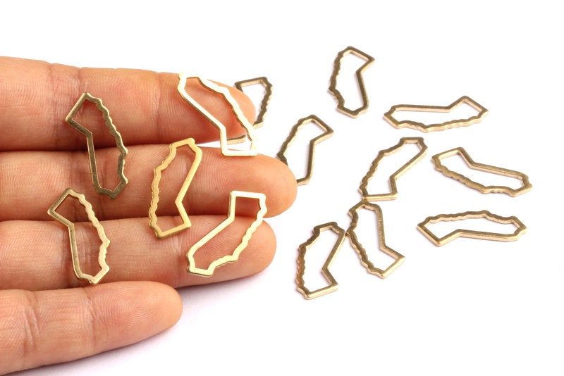 Brass California State Charms - California State Shaped Raw Brass Pendant - Jewelry Supplies - 18x9mm - PP1264 - DOMEDBAZAAR