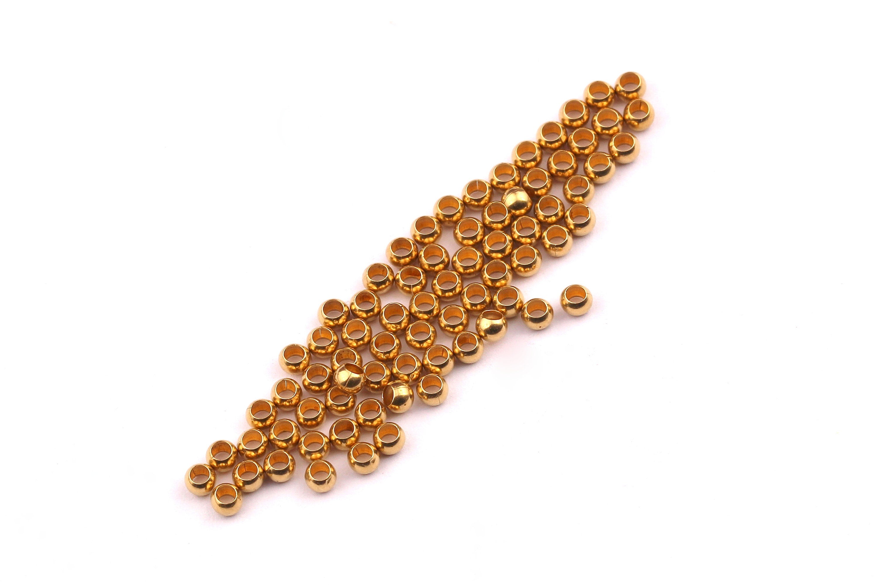Brass Ball Beads - Brass Beads - Brass Spacer Ball Beads - Crimp Beads - Jewelry Making - 2.5mm- PP1177 - DOMEDBAZAAR