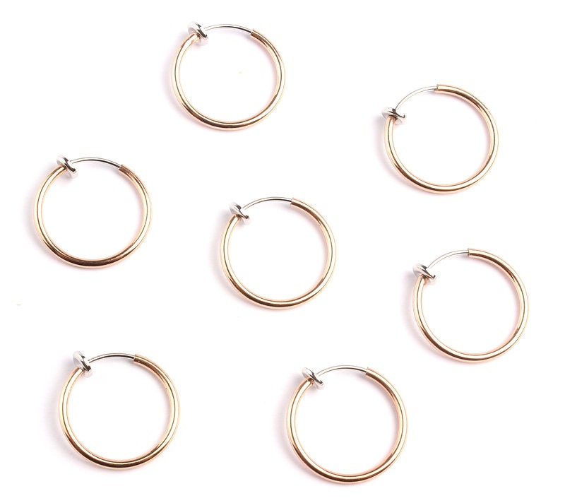 Spring Clasp - Circle Shaped Rose Gold Filled- Rose Gold Fill Spring Clasp - Open Spring Clasp - Earrings Charm - 20x1.5mm - PP1063 - DOMEDBAZAAR